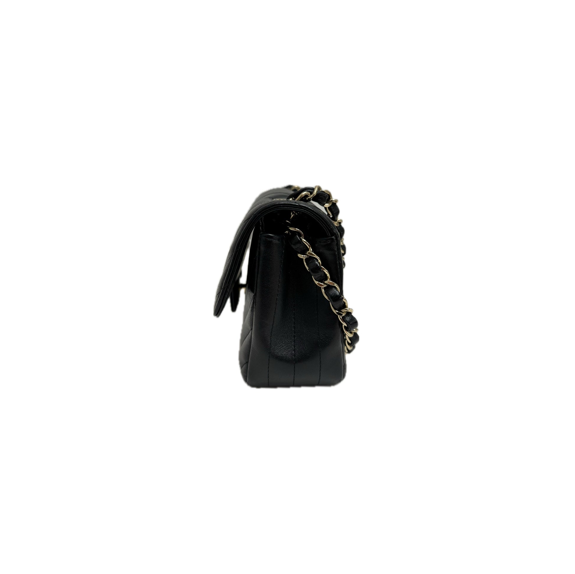 Chanel Mini Chevron Rectangular Flap Lambskin Black