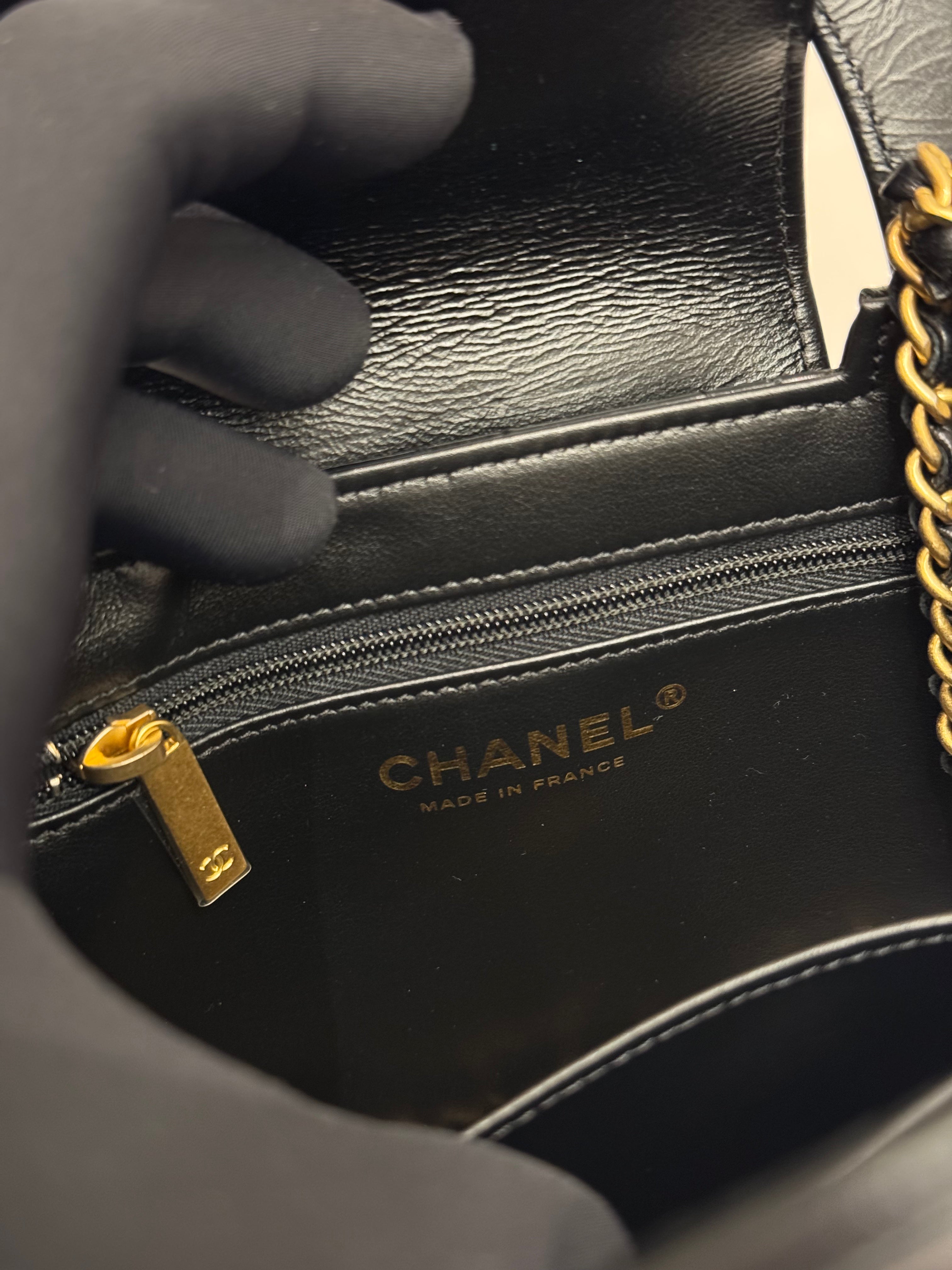Chanel Mini Kelly Shopping Tote Bag Calfskin Black (Microchip)