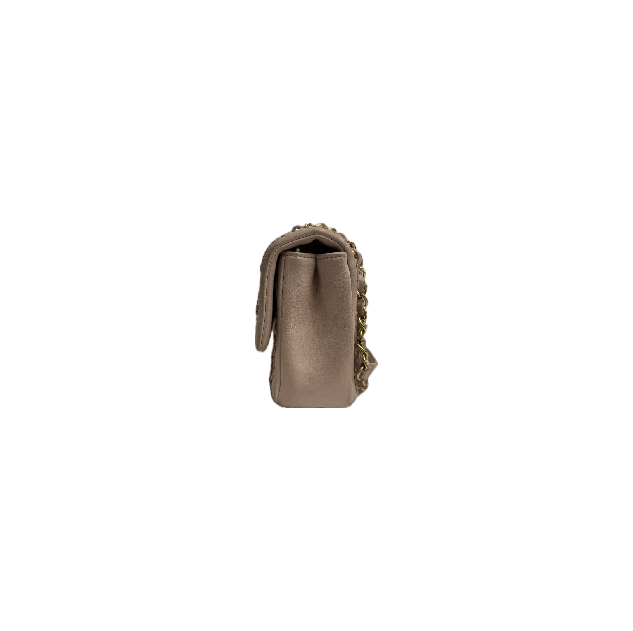 Chanel Twist Heart Flap Crossbody Bag Lambskin Pink Beige