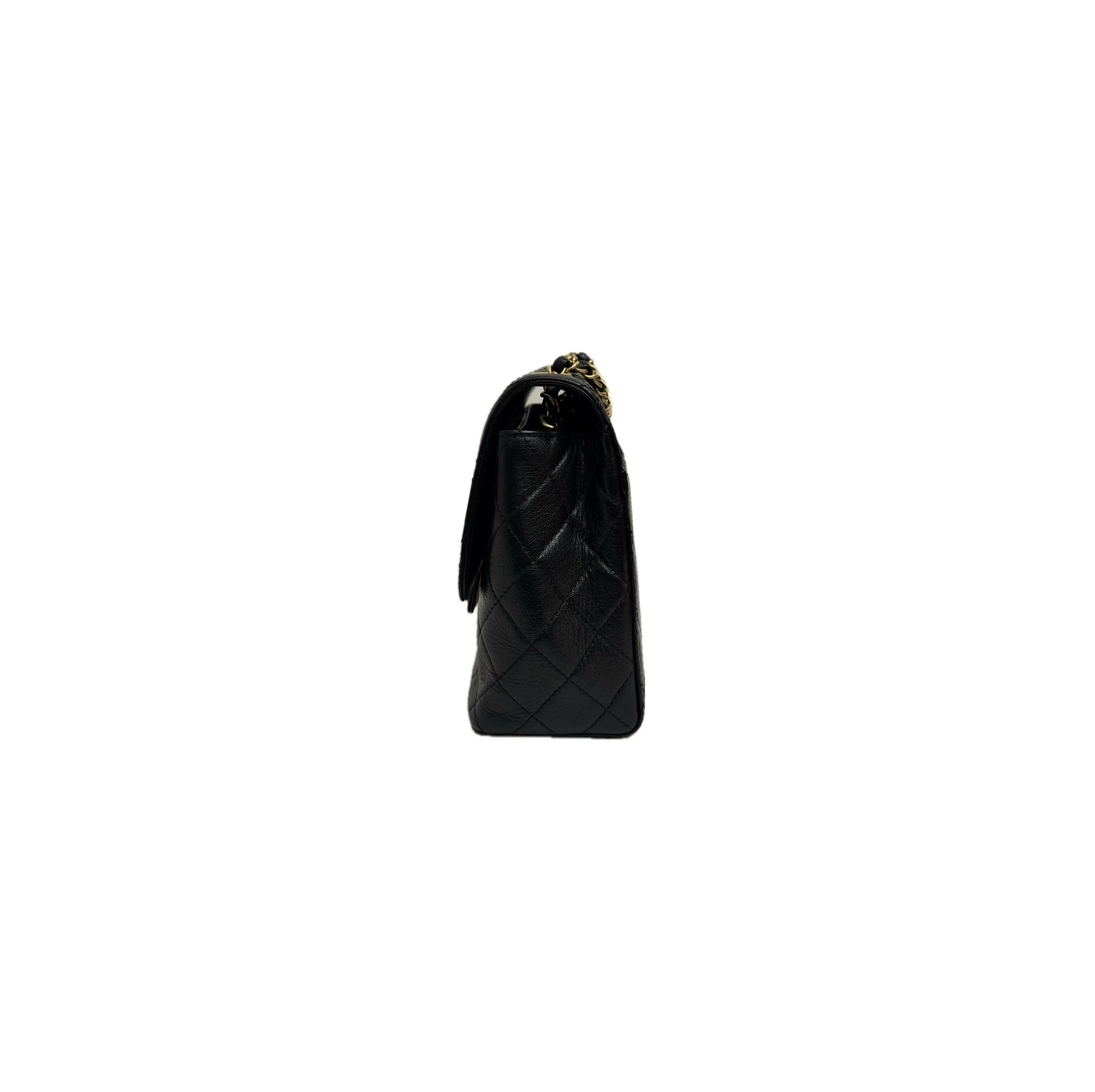 Chanel Retro Classic Square Large Flap Bag Goatskin Black (Microchip)