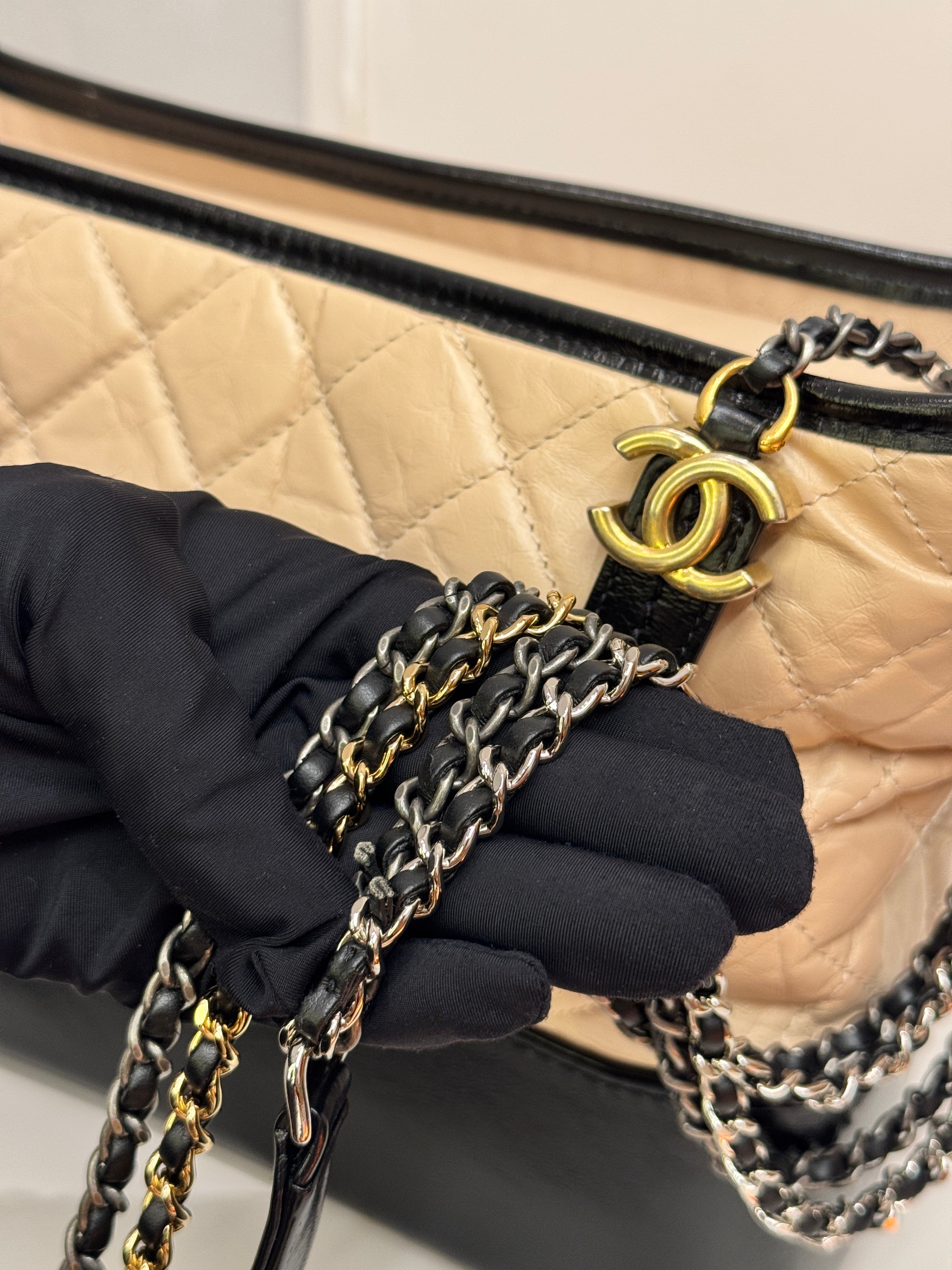 Chanel Gabrielle Hobo Bag Calfskin Beige