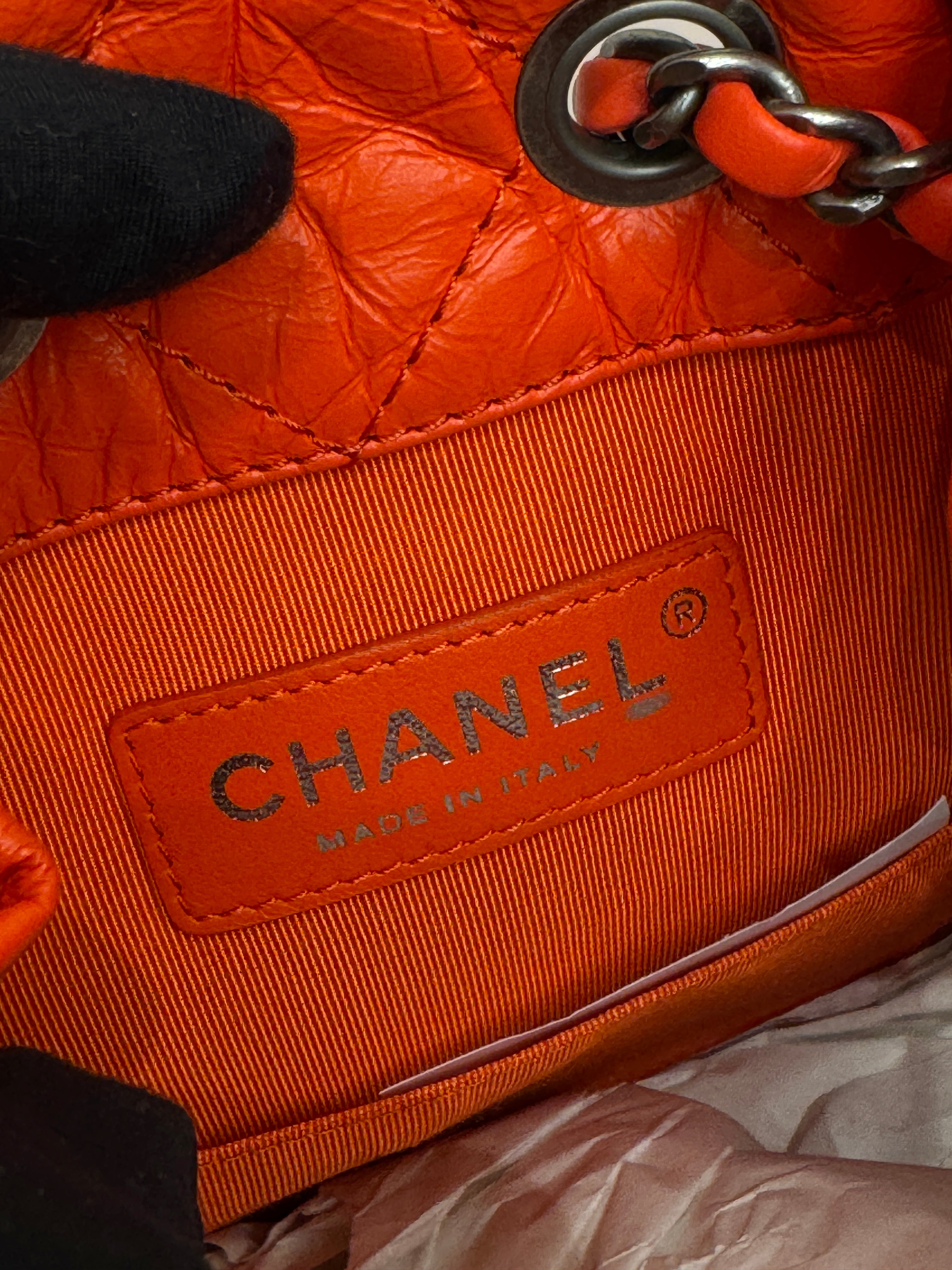 Chanel Small Gabrielle Backpack Aged Calfskin Red