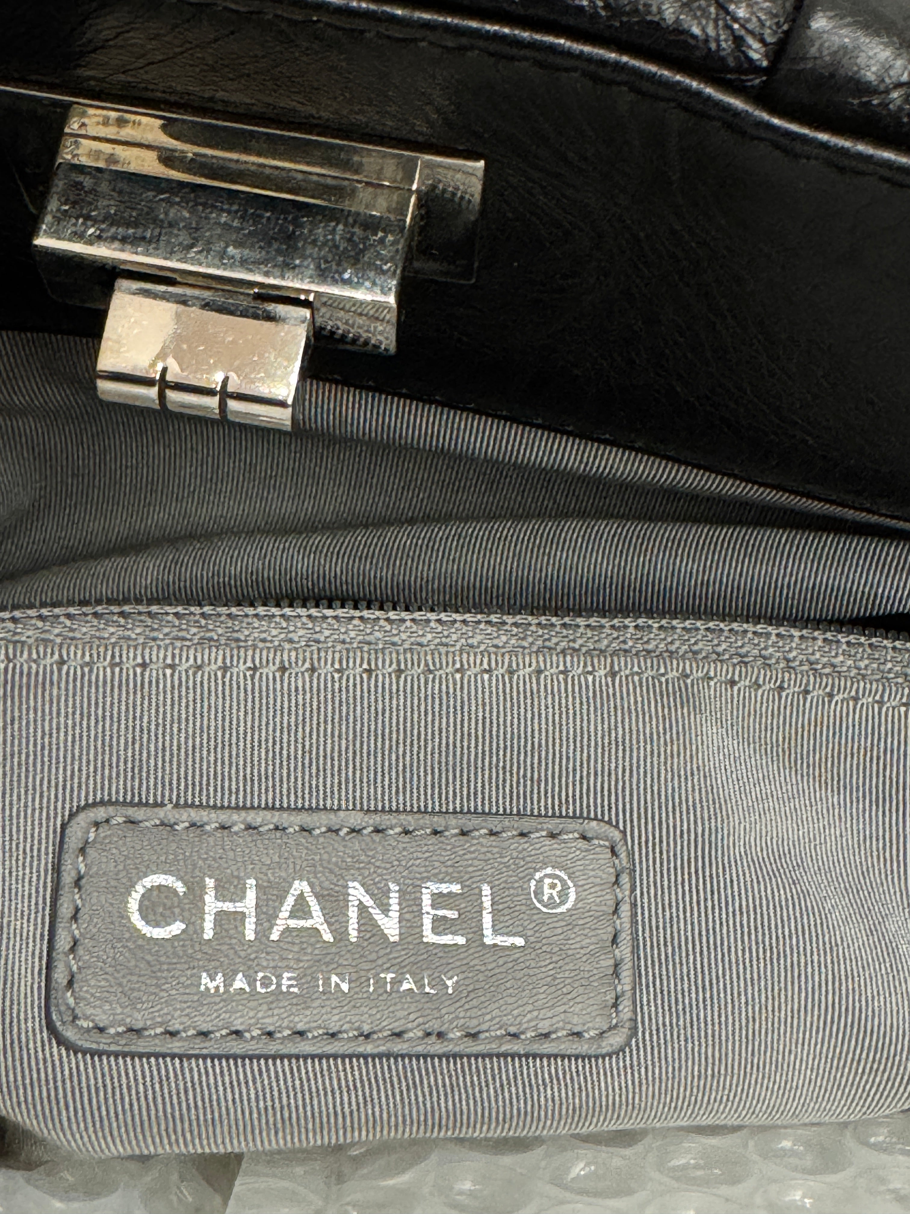 Chanel Lambskin Igloo Drawstring Tote Lambskin Black