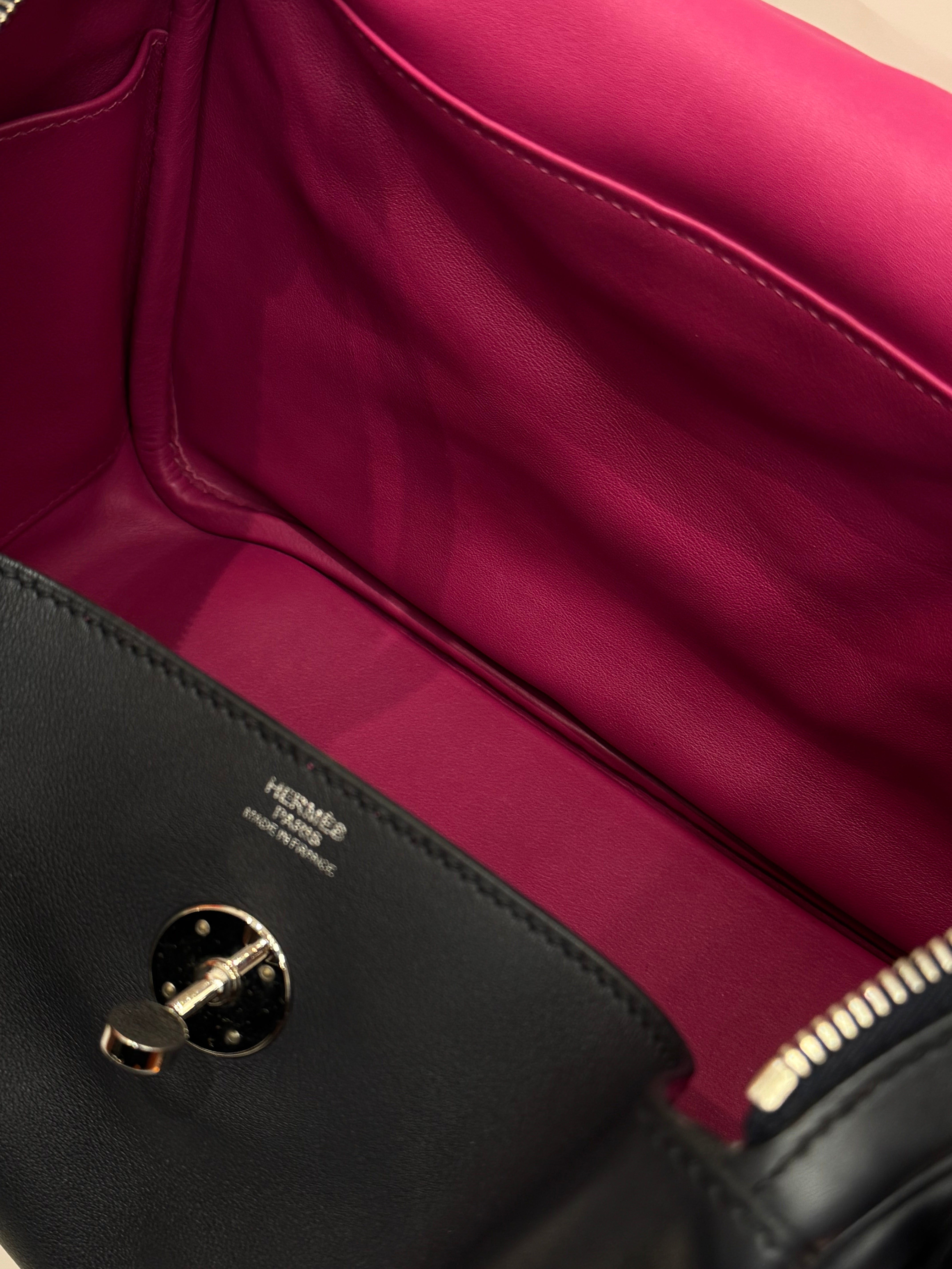 Hermes Lindy 30 Swift Blue Nuit/Rose Purple STAMP C