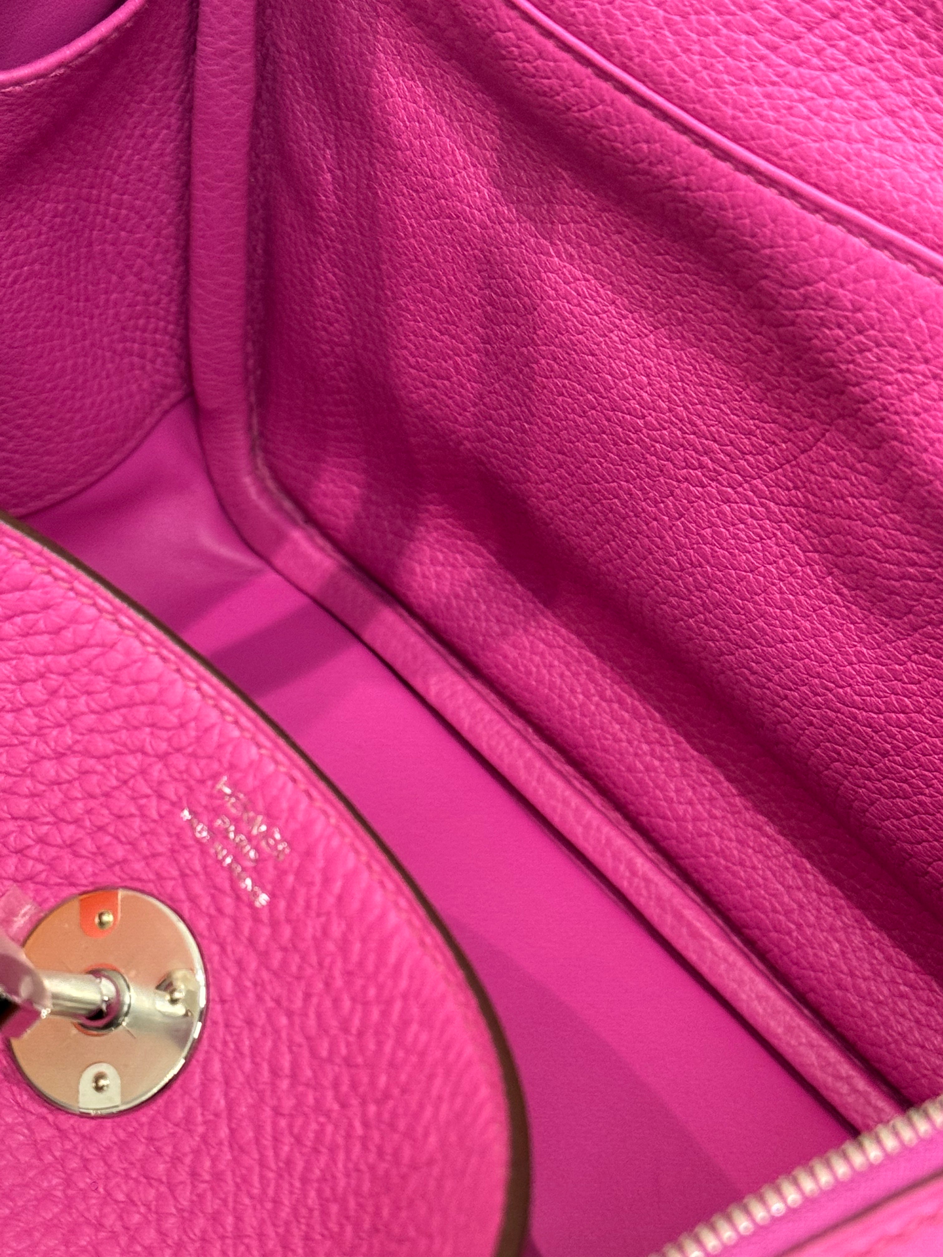 Hermes Lindy 26 Clemence Rose Pink STAMP C