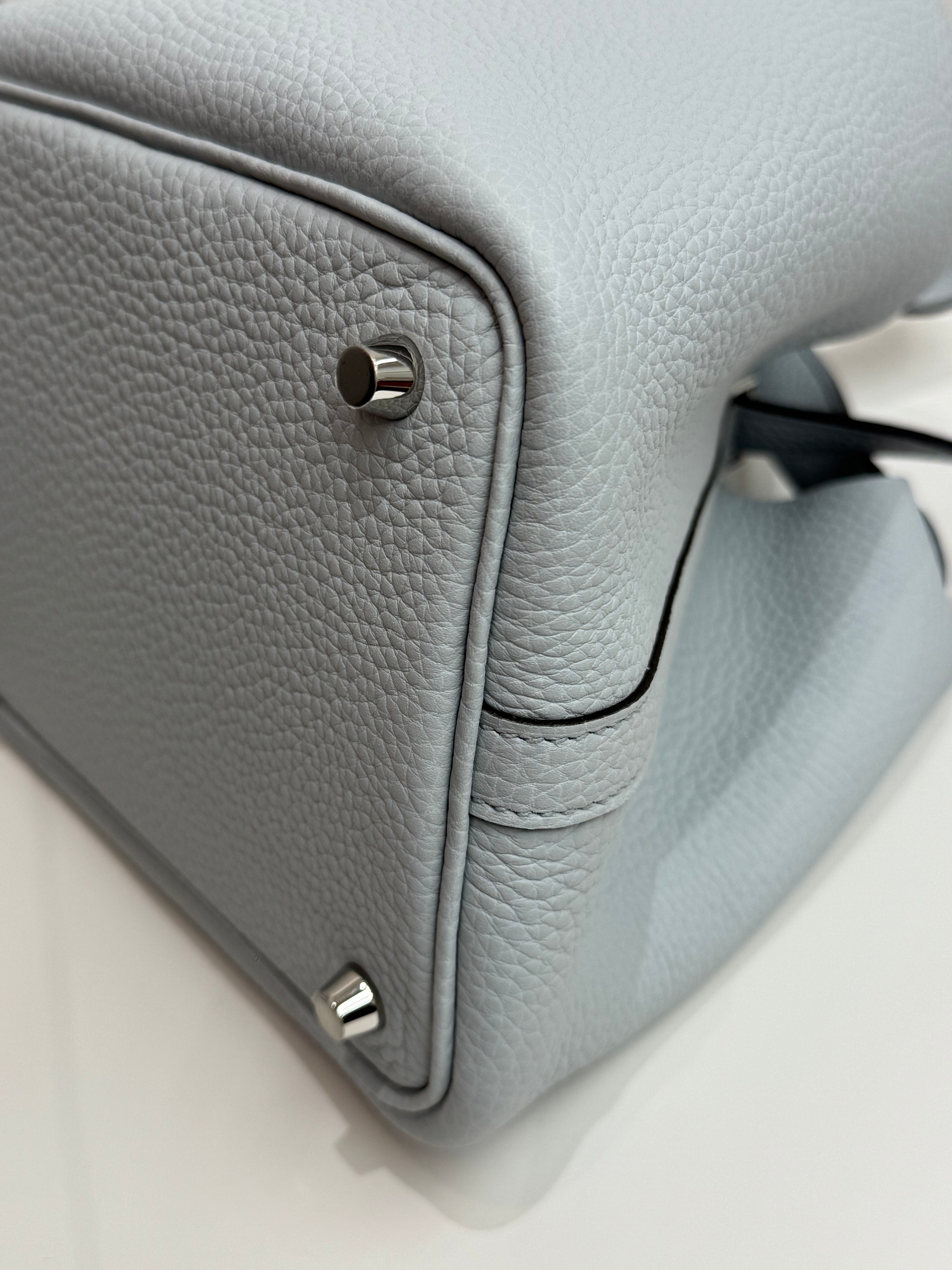 Hermes Picotin 18 Clemence Blue Pale STAMP W