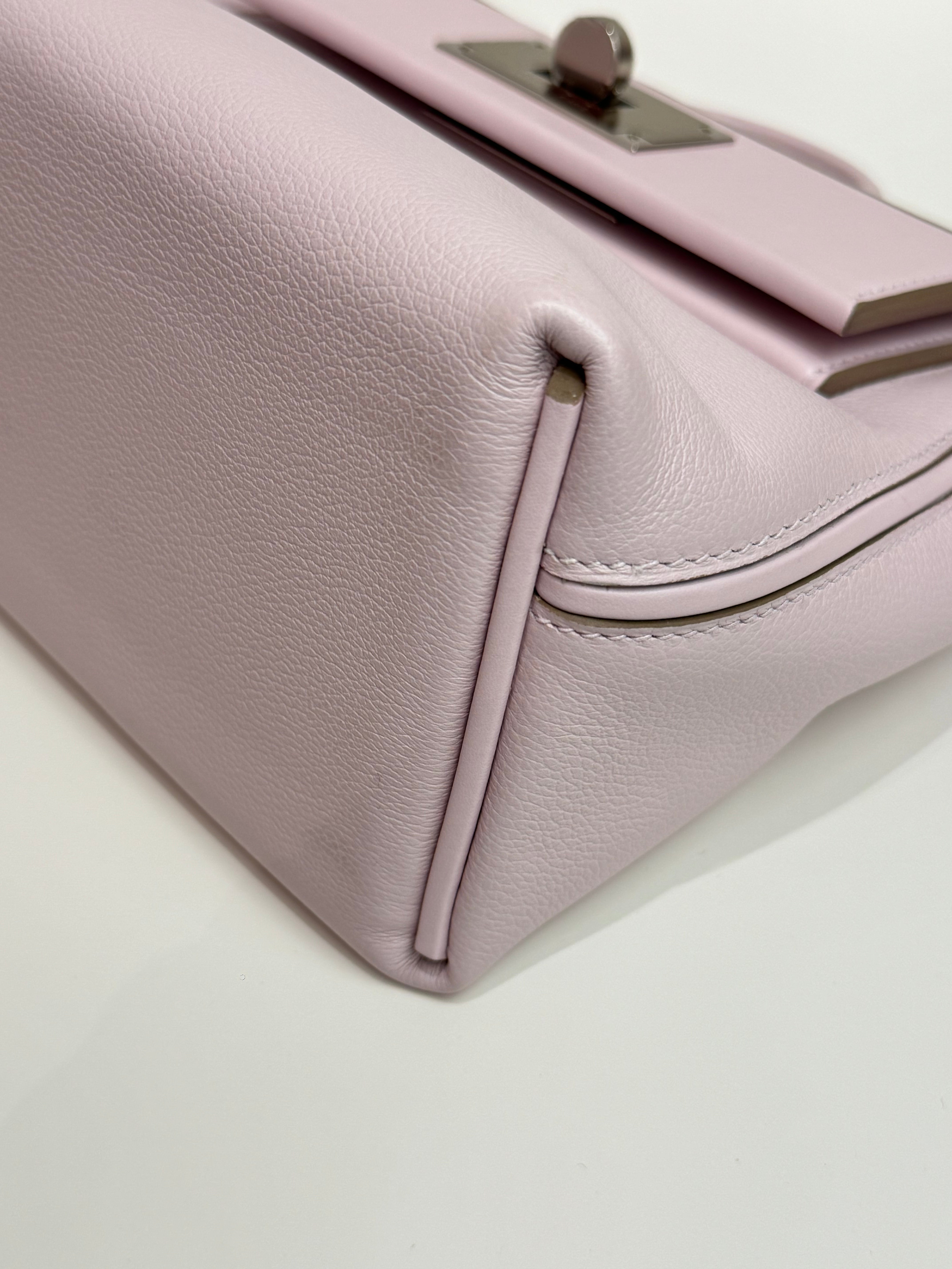Hermes Mini 24/24 Evercolor/Swift Mauve Pale STAMP B