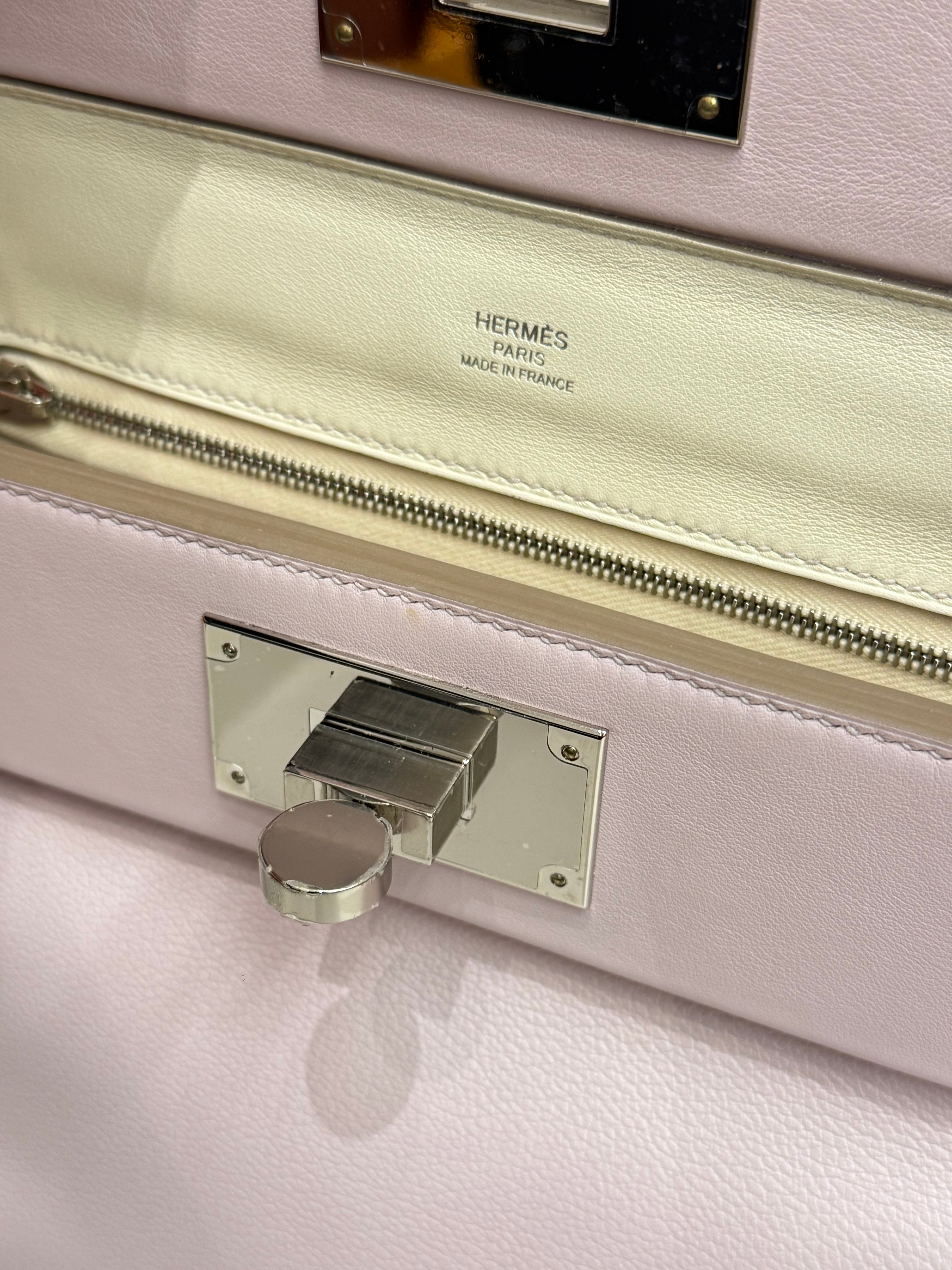 Hermes Mini 24/24 Evercolor/Swift Mauve Pale STAMP B