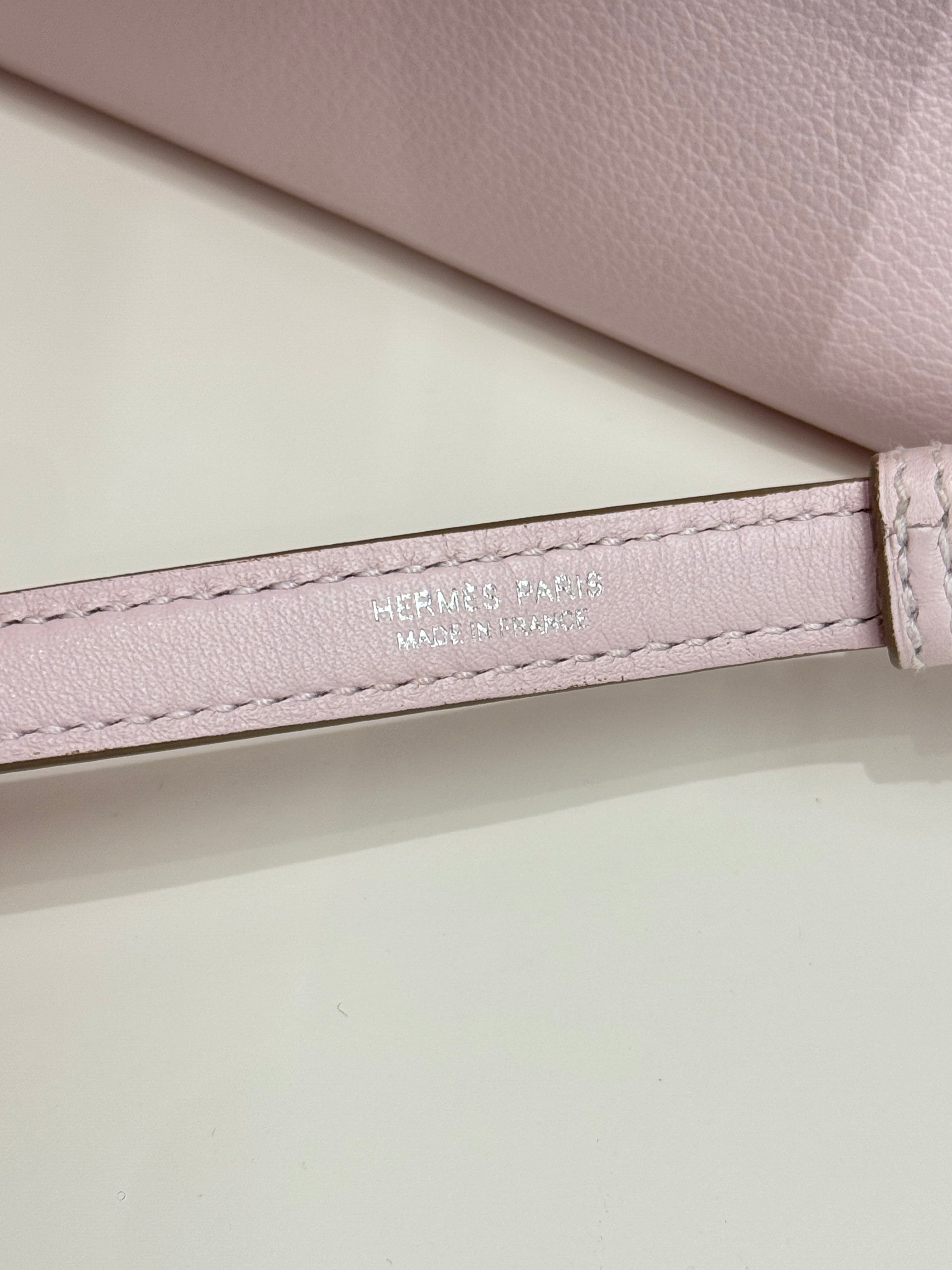 Hermes Mini 24/24 Evercolor/Swift Mauve Pale STAMP B