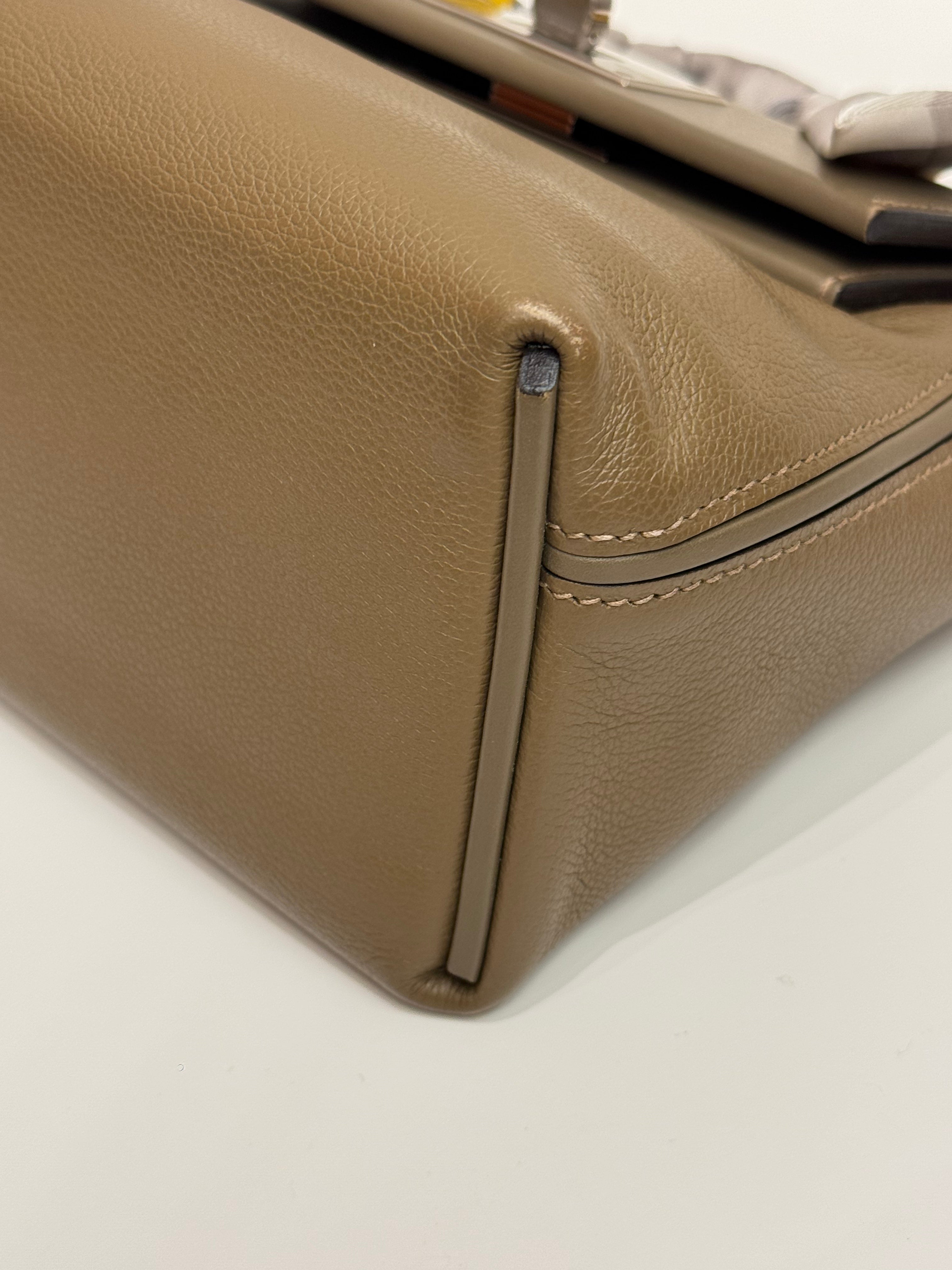 Hermes Mini 24/24 Evercolor/Swift Etoupe STAMP Z