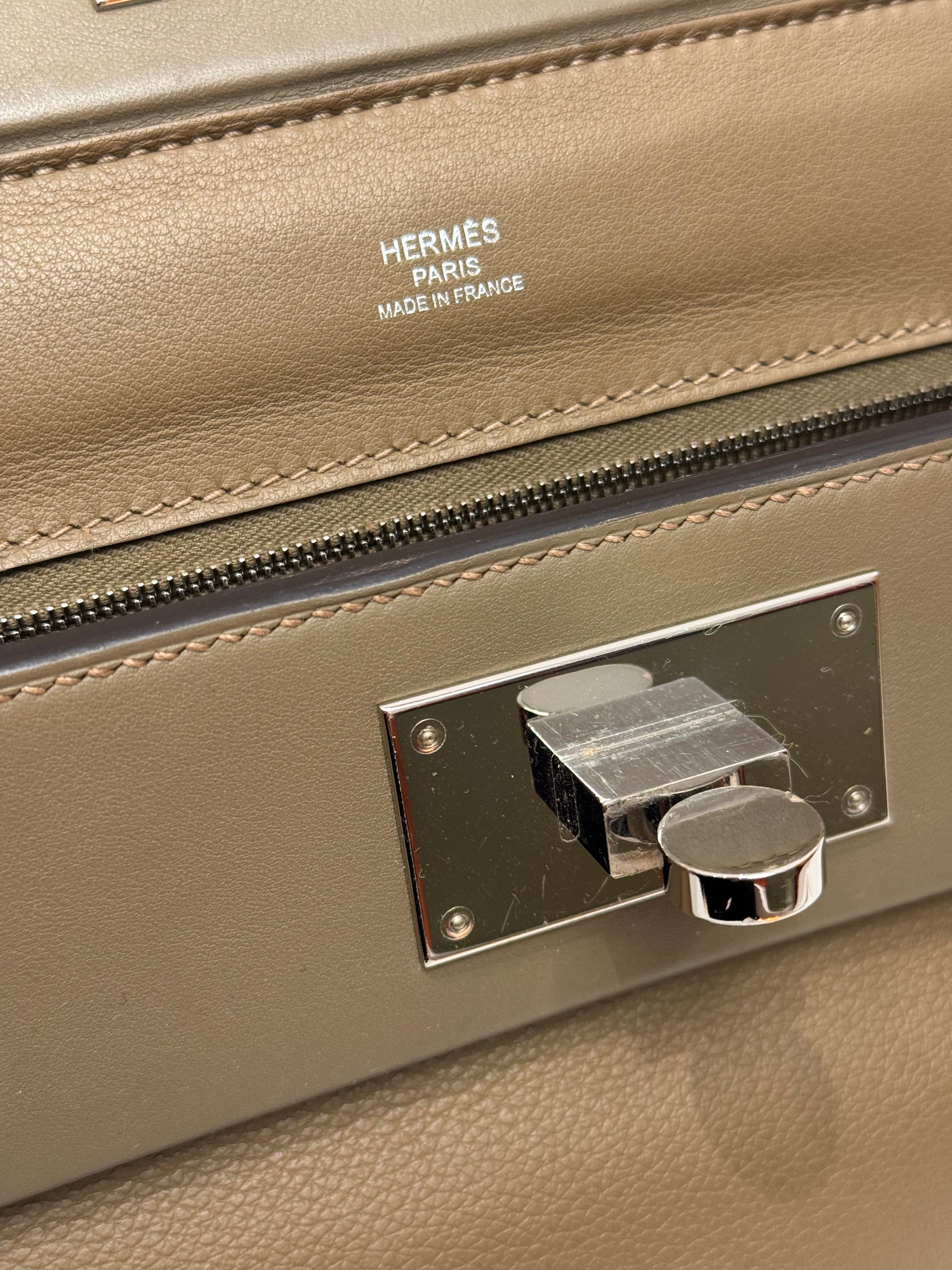 Hermes Mini 24/24 Evercolor/Swift Etoupe STAMP Z
