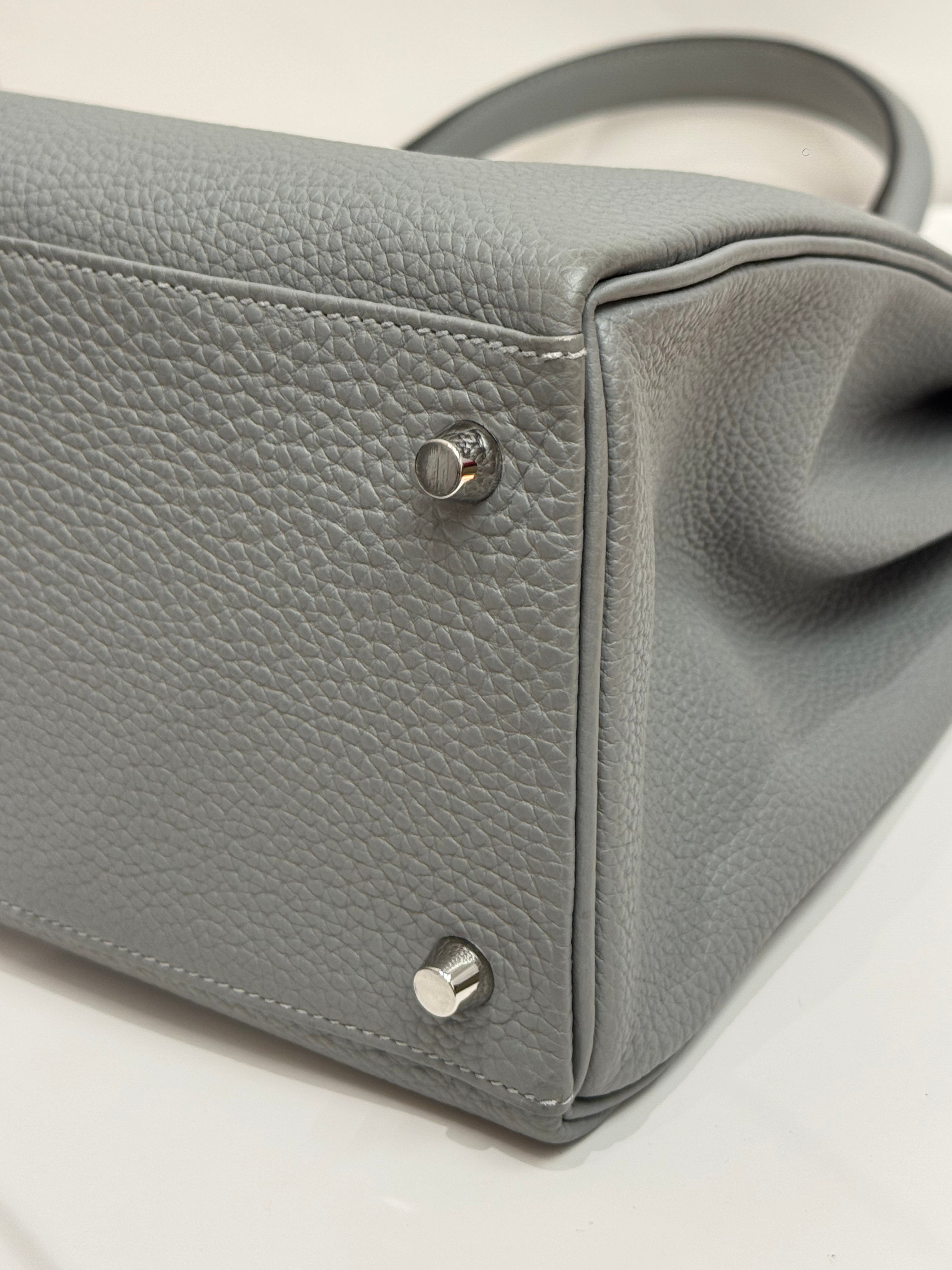 Hermes Kelly 35 Togo Gris Mouette STAMP X