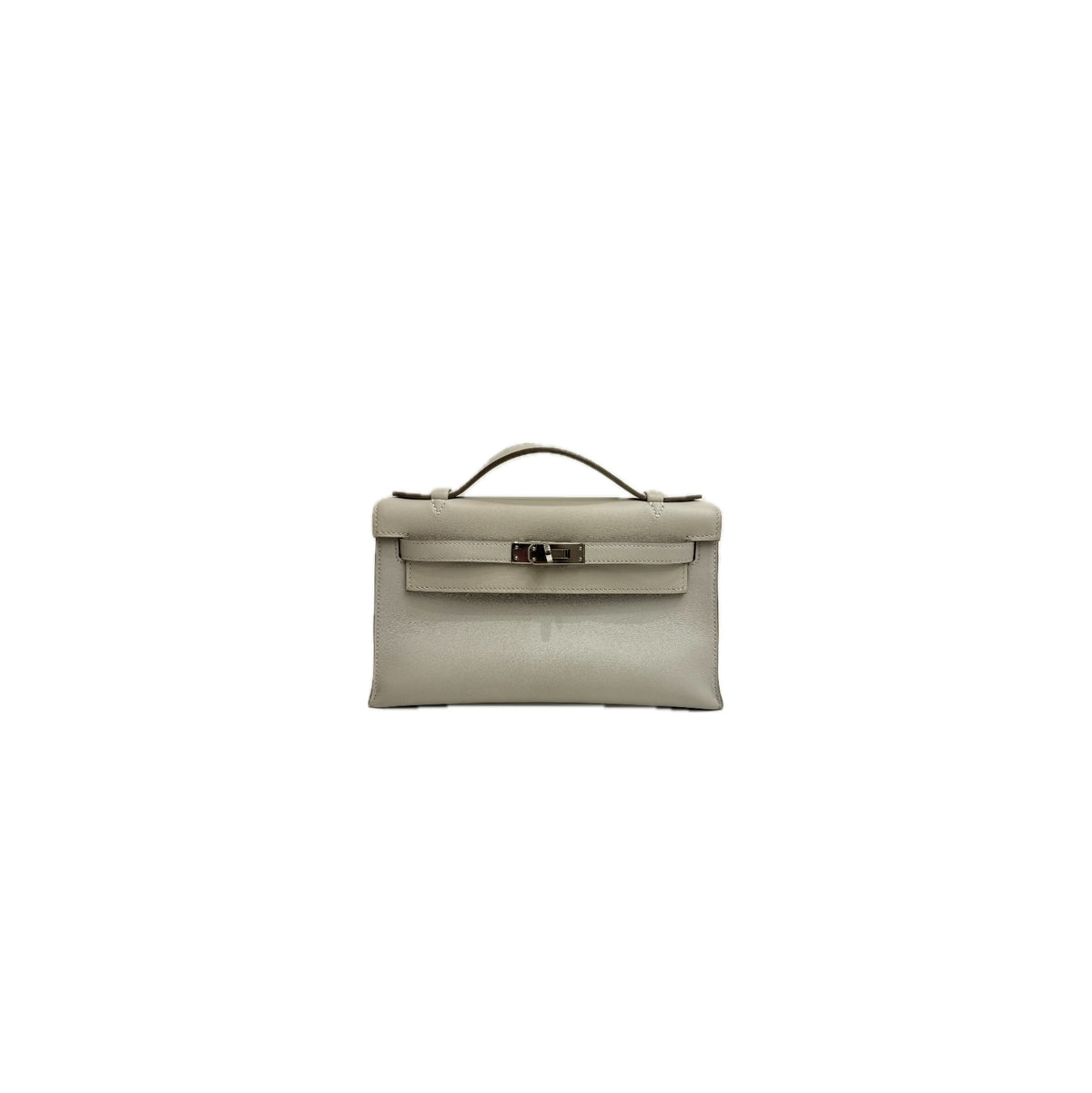 Hermes Kelly Pochette Swift Gris Perle STAMP C