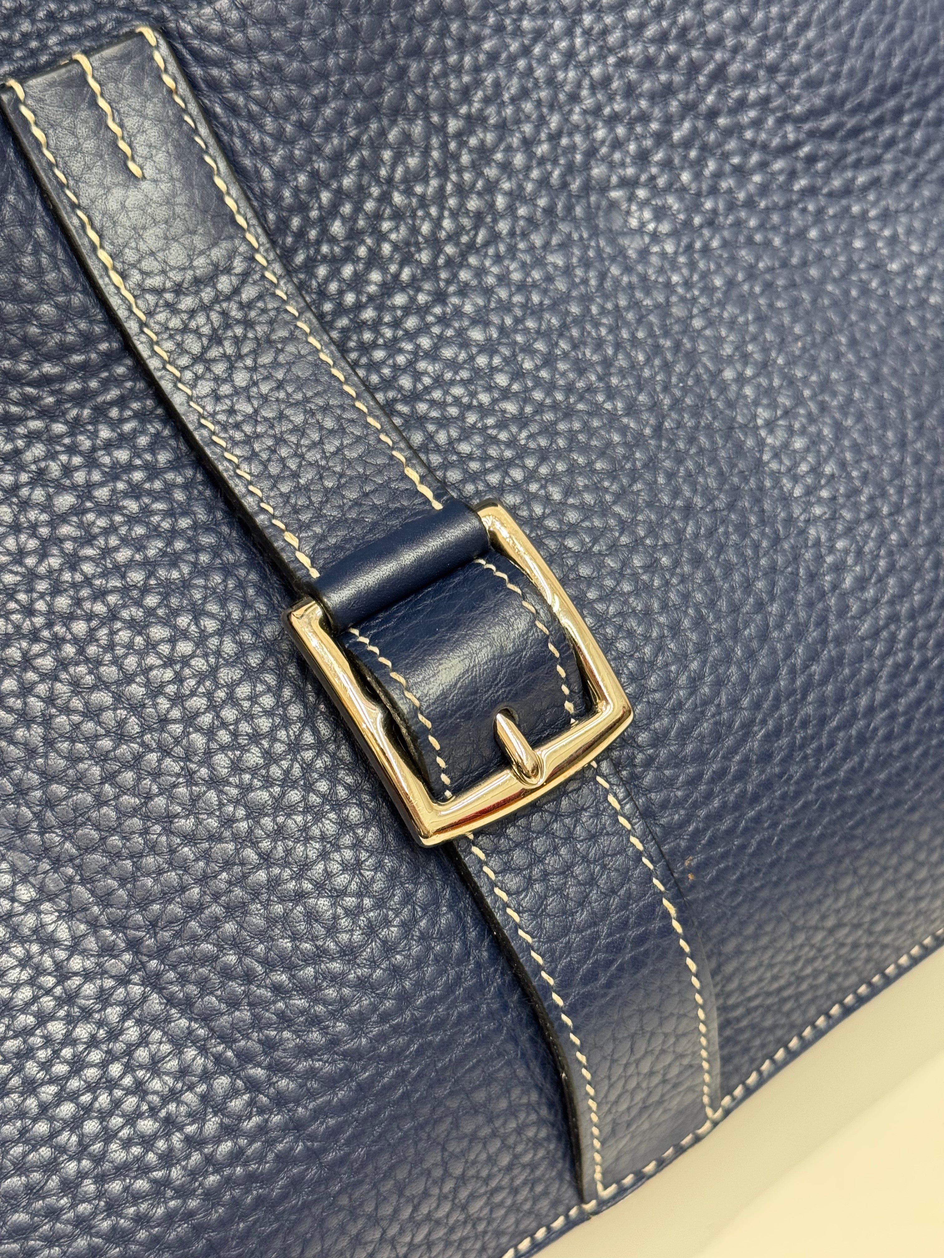 Hermes Halzan 31 Clemence Blue Nuit SUARE R