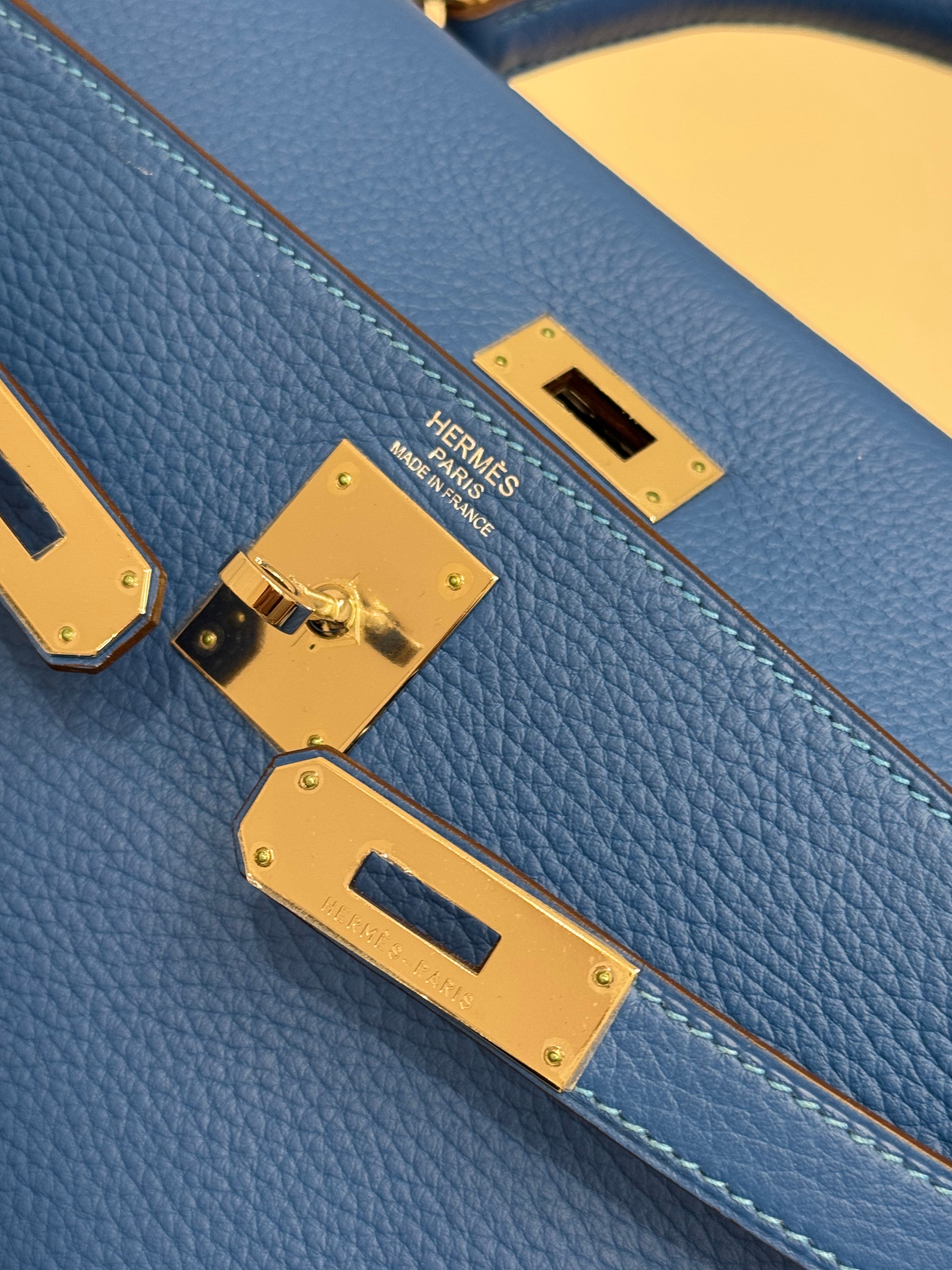 Hermes Kelly 32 Togo Bleu SQUARE O