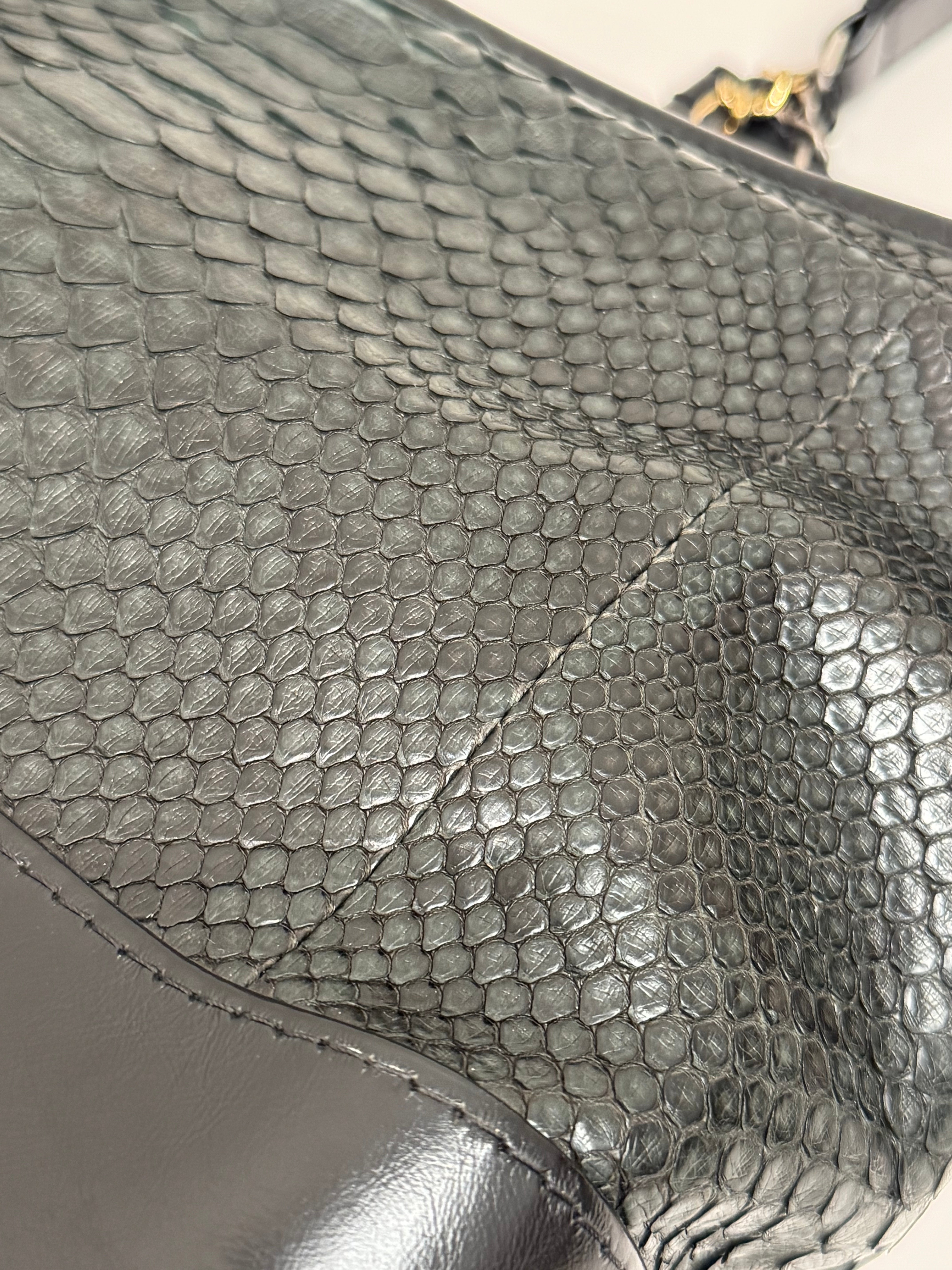 Chanel Gabrielle Hobo Bag Python Black