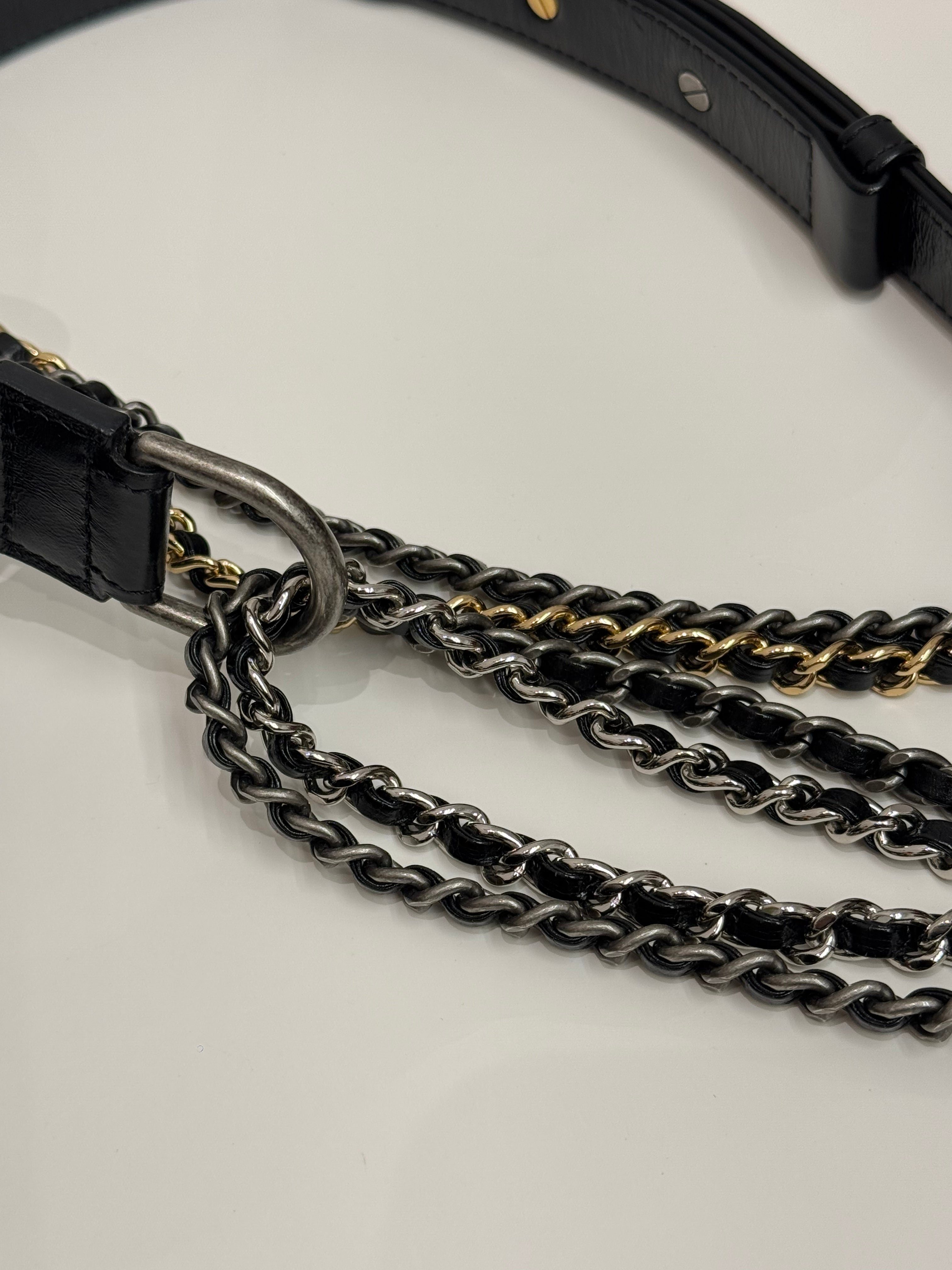 Chanel Gabrielle Hobo Bag Python Black