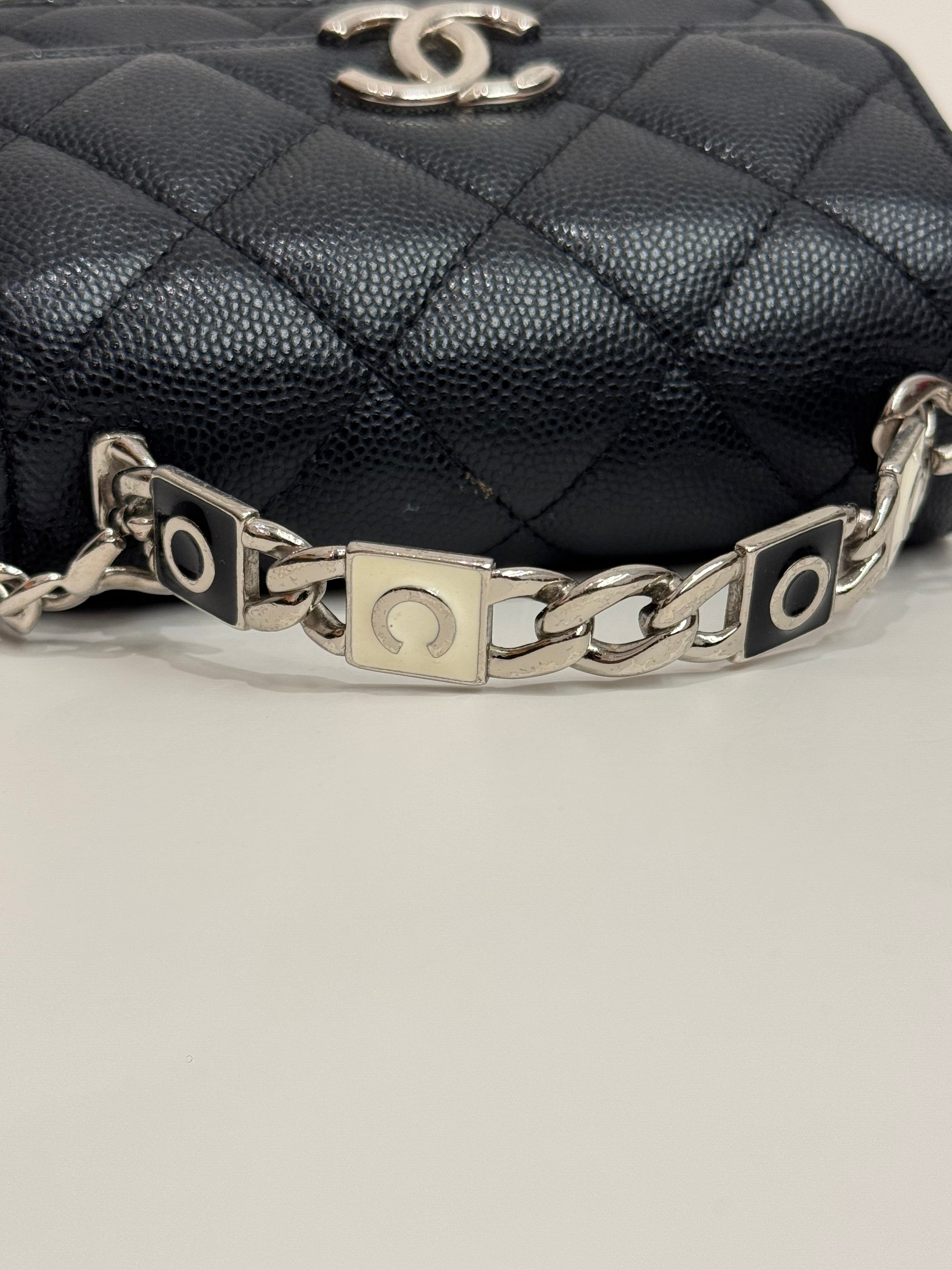 Chanel Top Handle Clutch with Chain Caviar Black (Microchip)