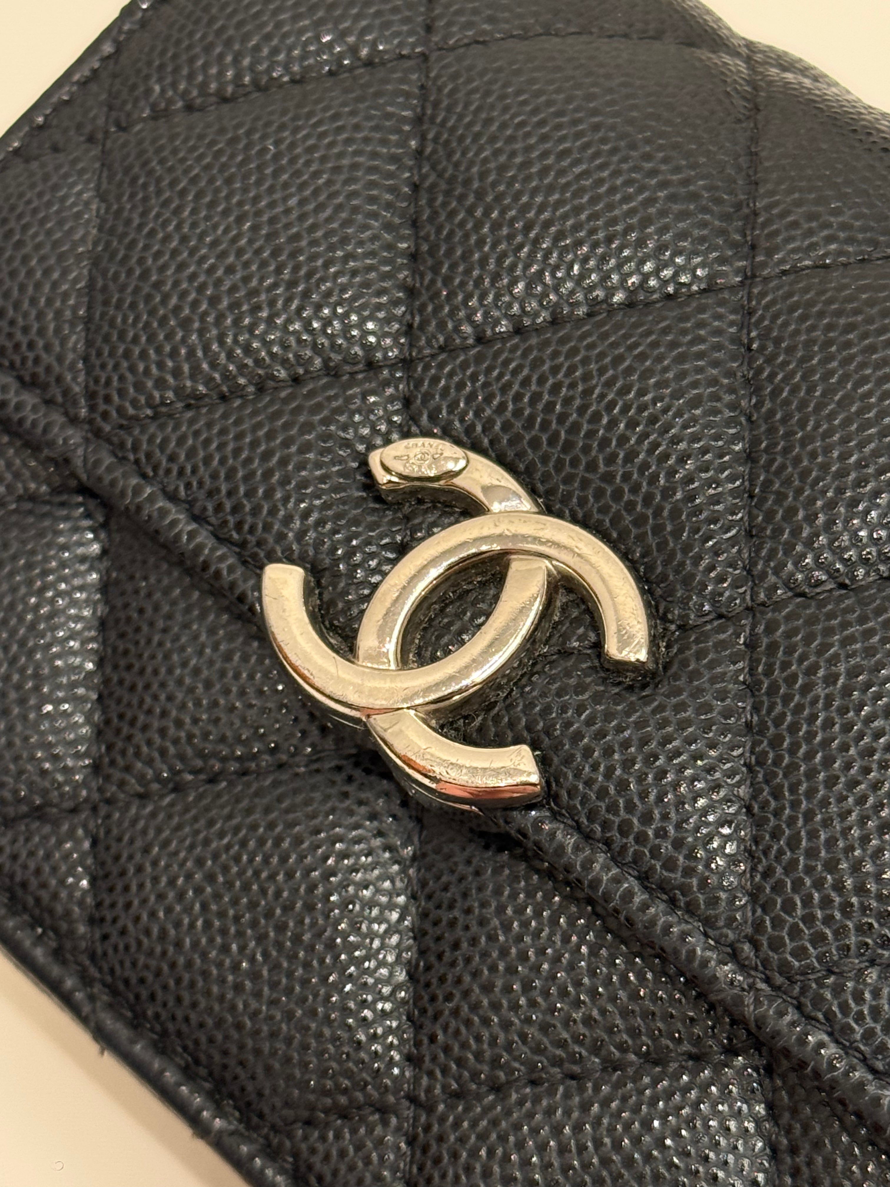 Chanel Top Handle Clutch with Chain Caviar Black (Microchip)