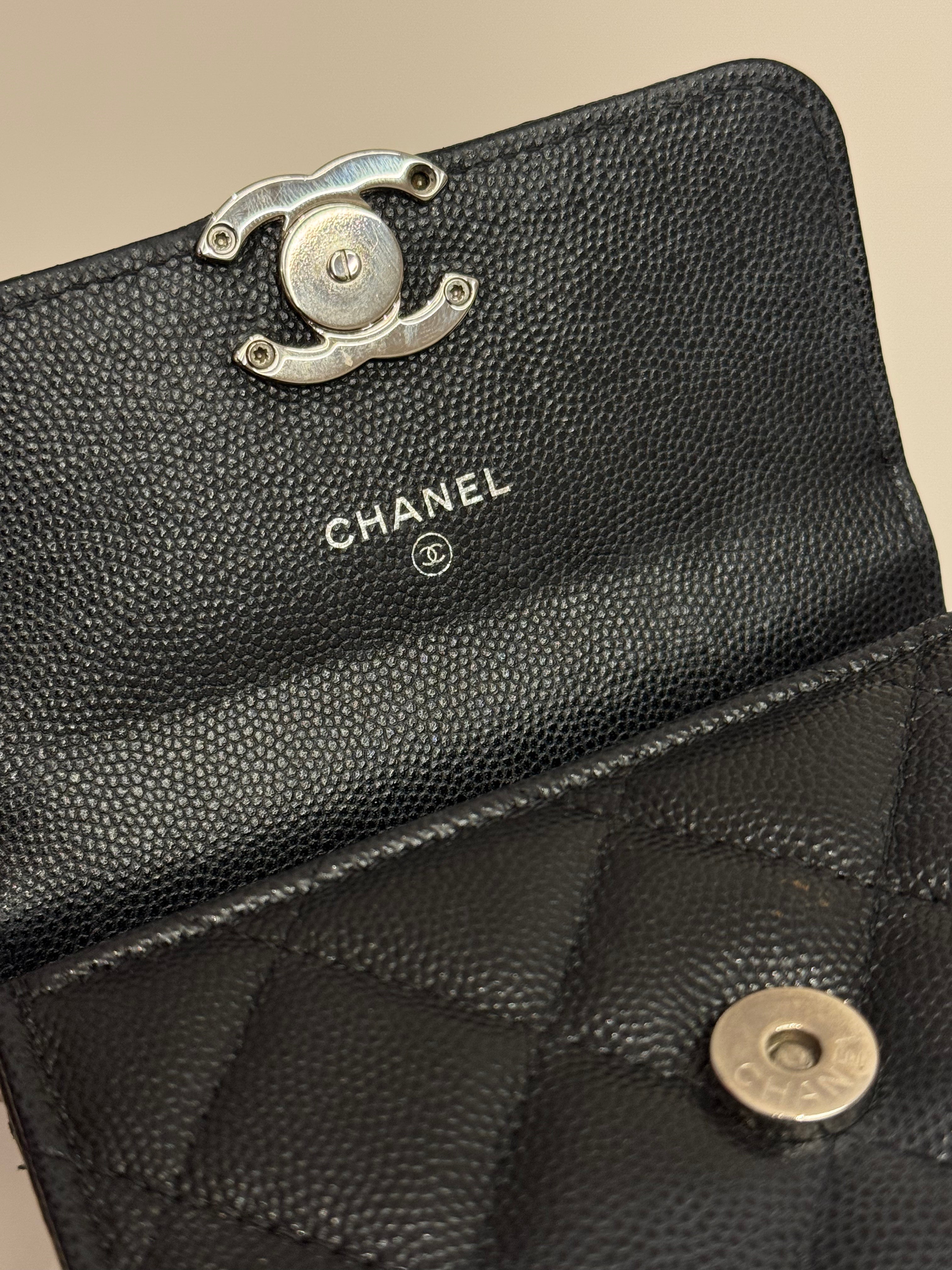 Chanel Top Handle Clutch with Chain Caviar Black (Microchip)