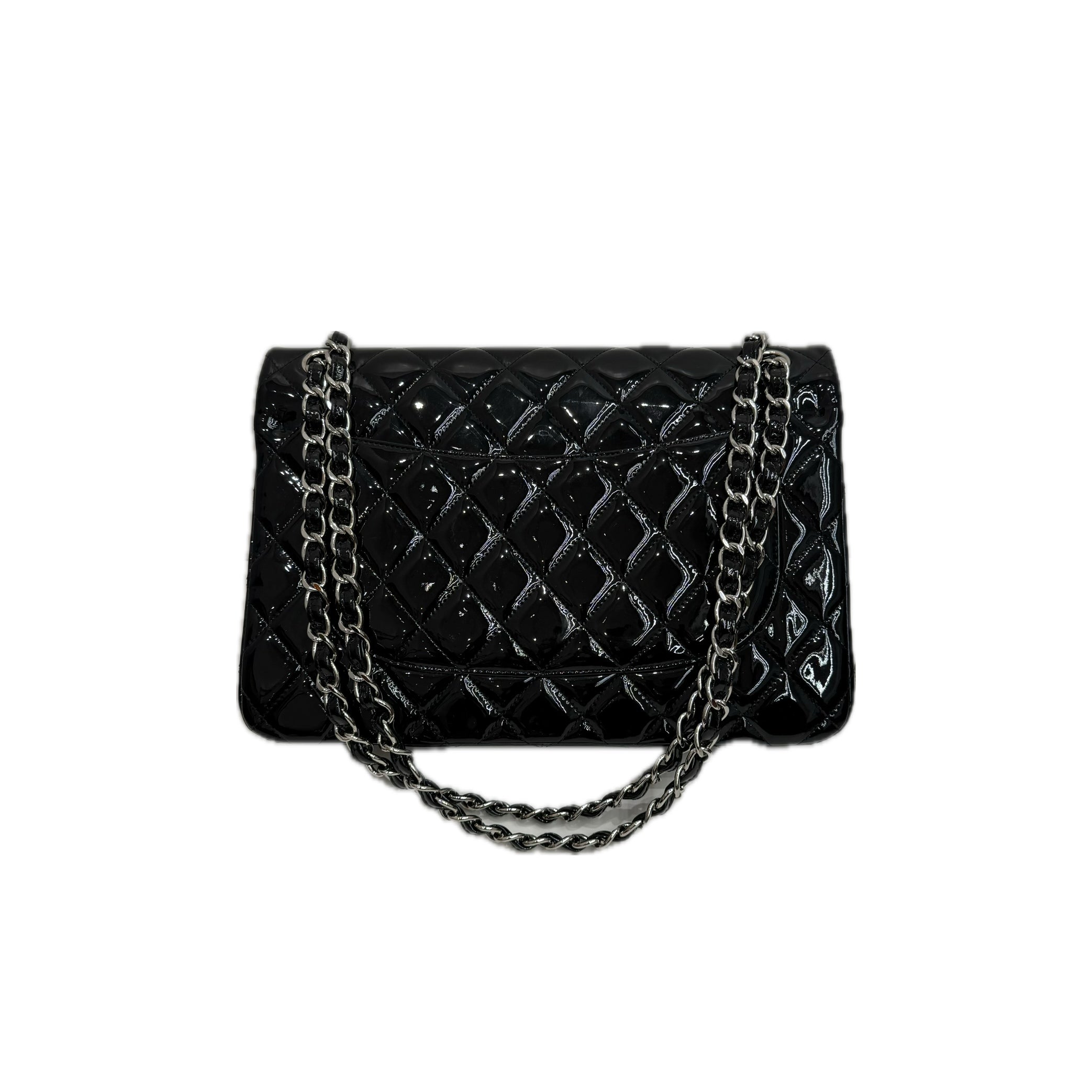 Chanel Jumbo Classic Double Flap Bag Patent Black