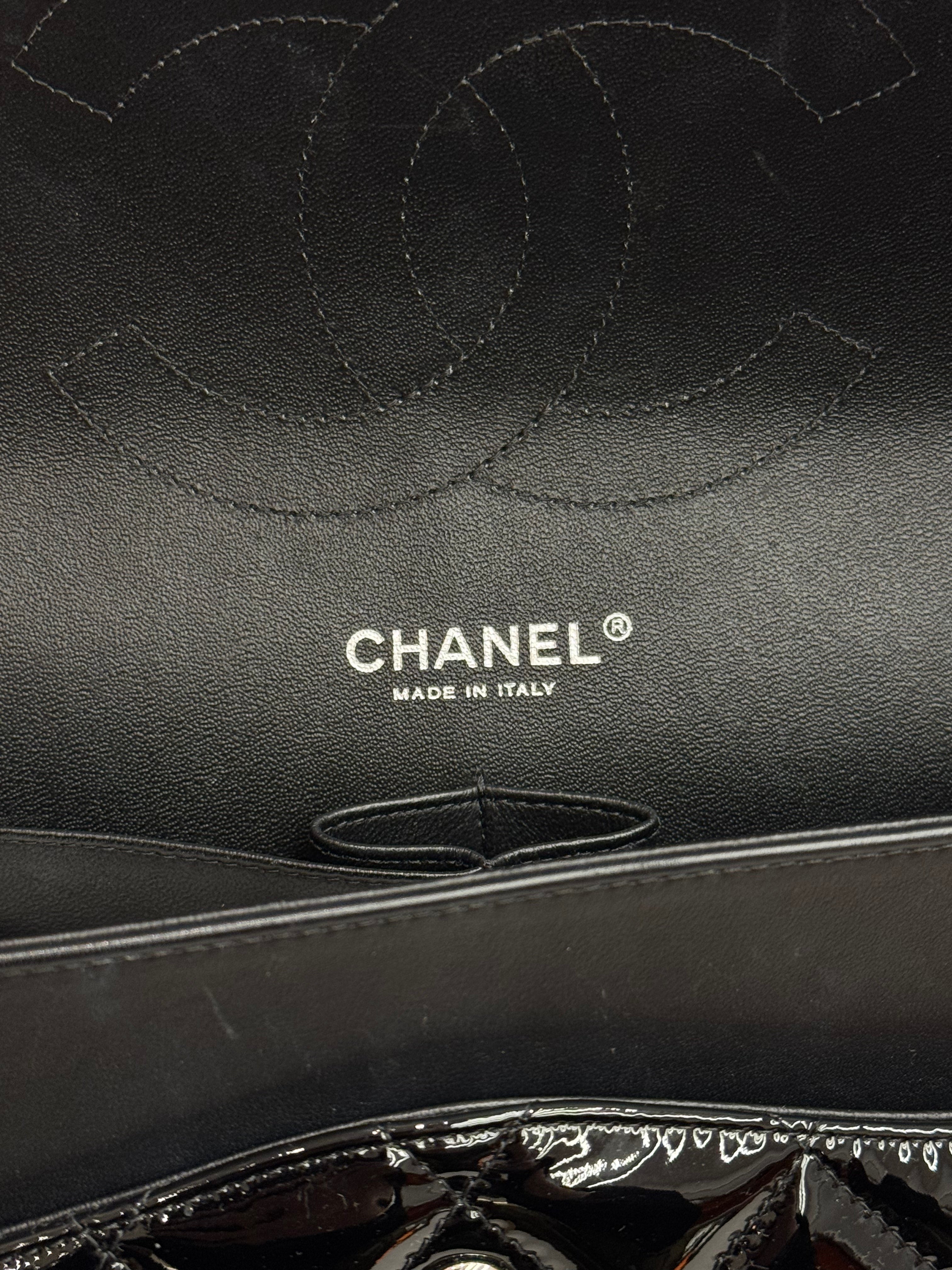 Chanel Jumbo Classic Double Flap Bag Patent Black