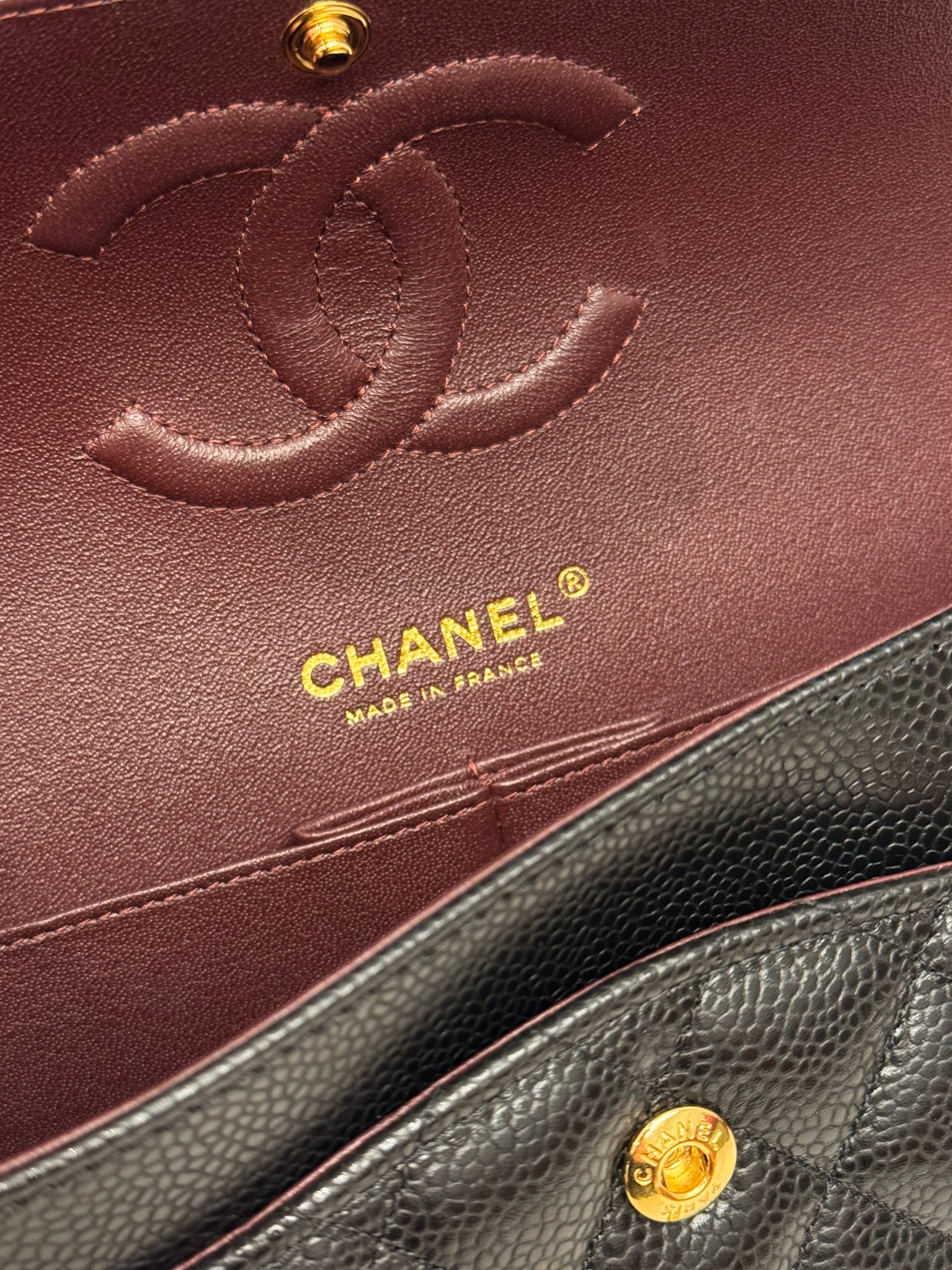 Chanel Medium Classic Double Flap Bag Caviar Black (Microchip)