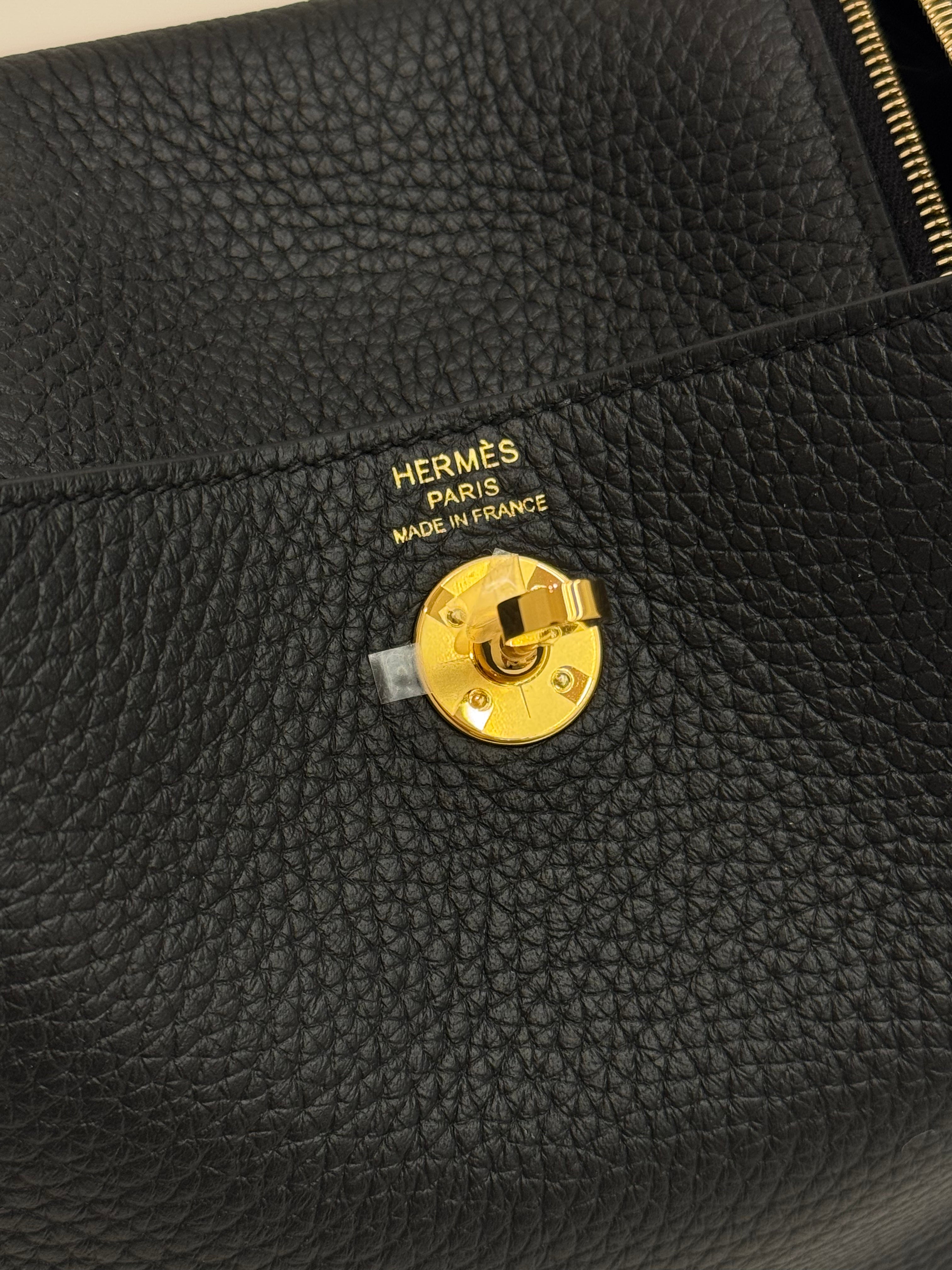 Hermes Mini Lindy Clemence Black STAMP W