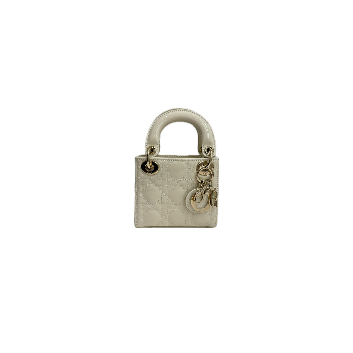 Dior Micro Lady Dior Patent White