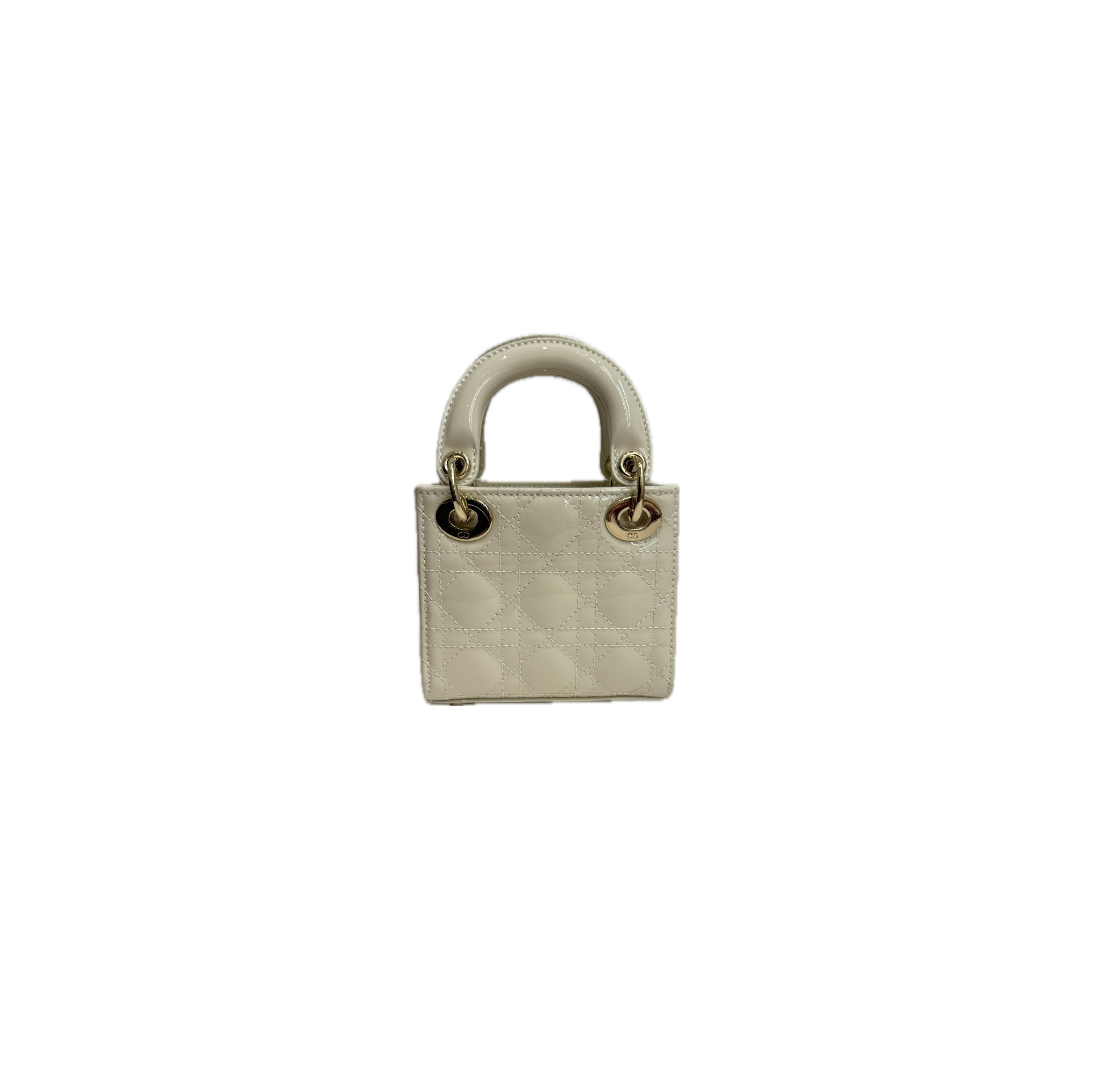 Dior Micro Lady Dior Patent White