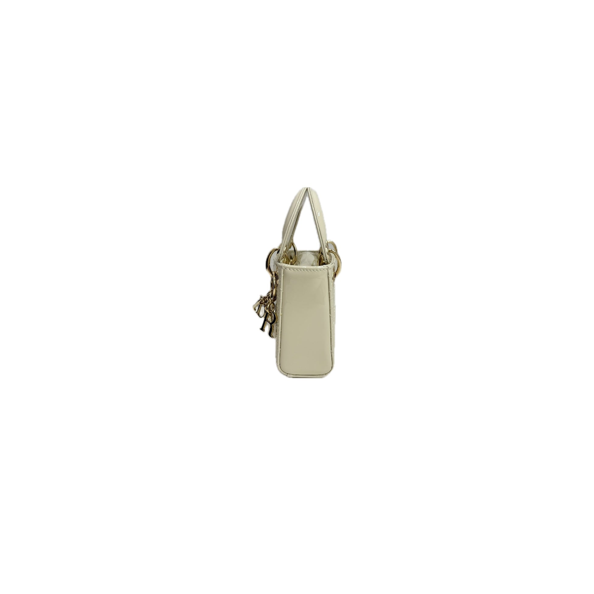 Dior Micro Lady Dior Patent White