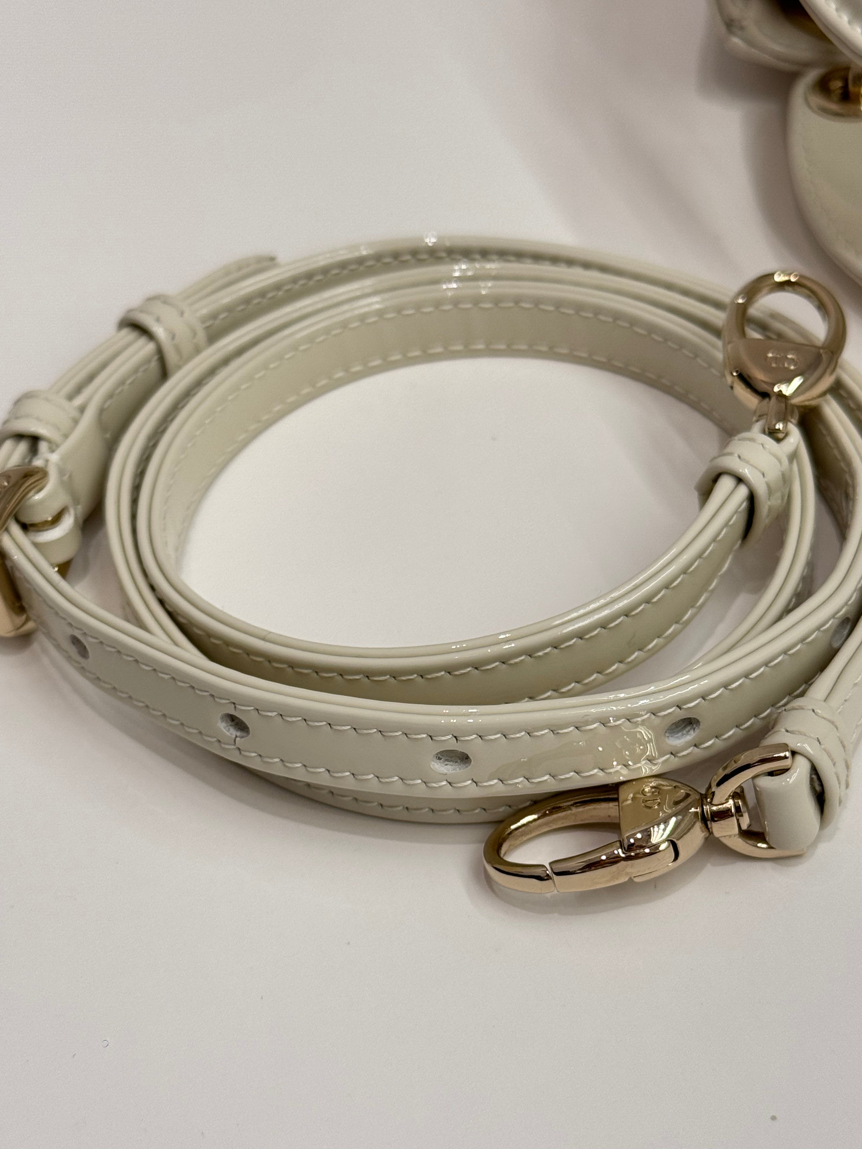 Dior Micro Lady Dior Patent White