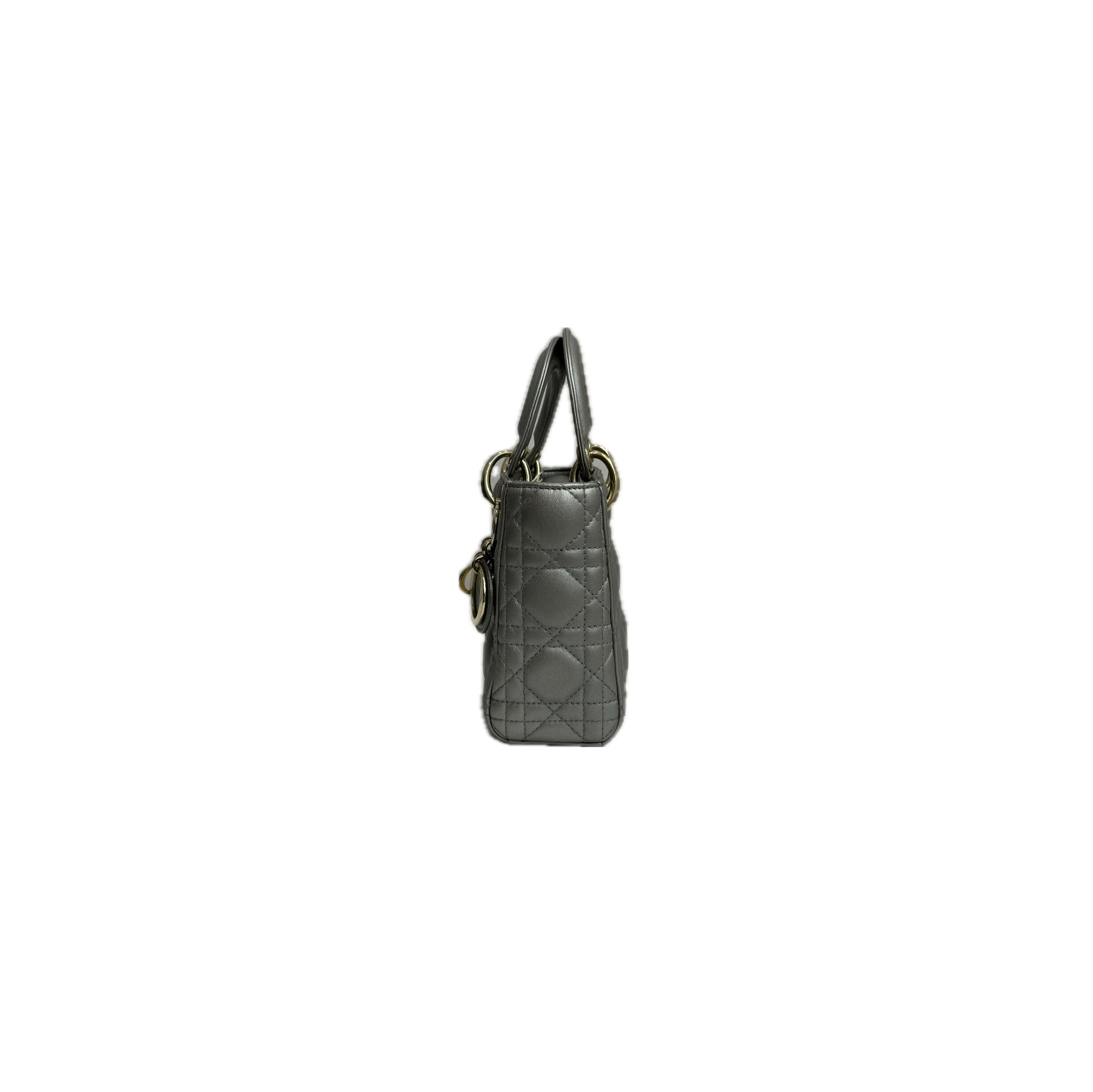 Dior Mini Lady Dior Lambskin Iridescent Grey
