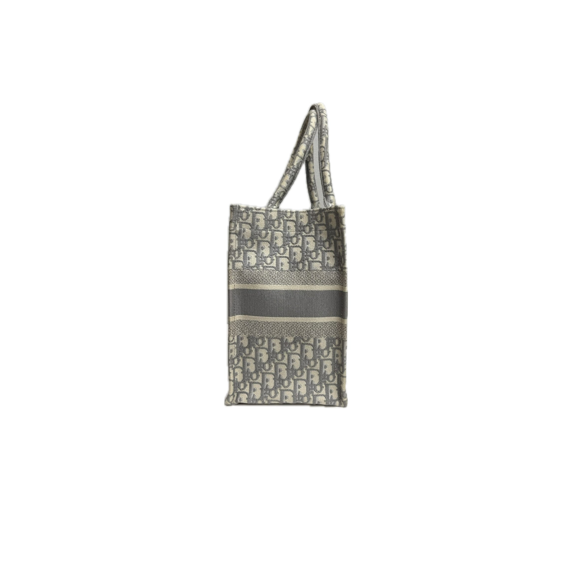 Dior Meduim Dior Book Tote Oblique Embroidery Grey
