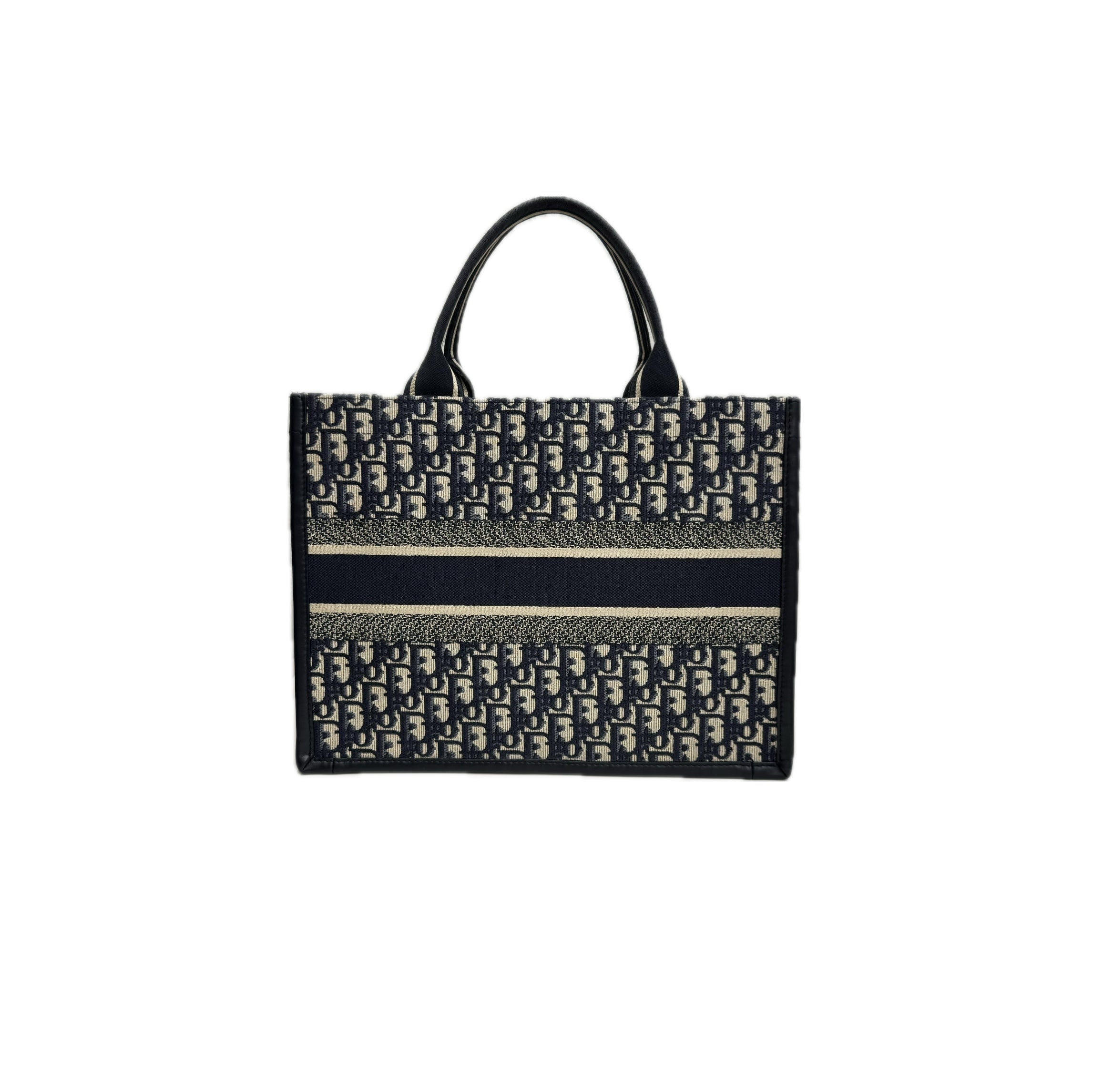 Dior Medium Dior Book Tote Oblique Embroidery/Calfskin Blue
