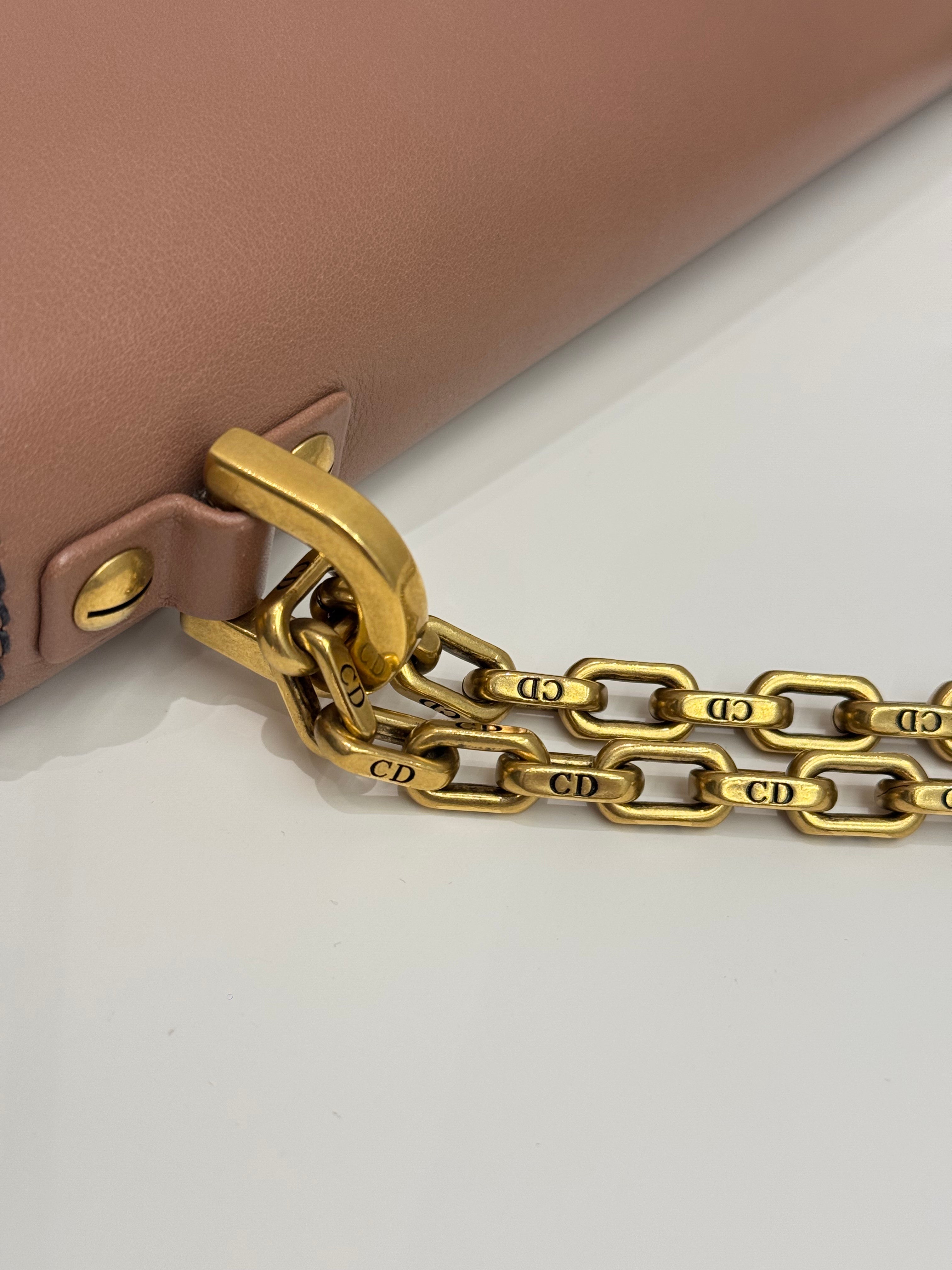 DIOR J'ADIOR Medium Flap Bag With Chain Pink