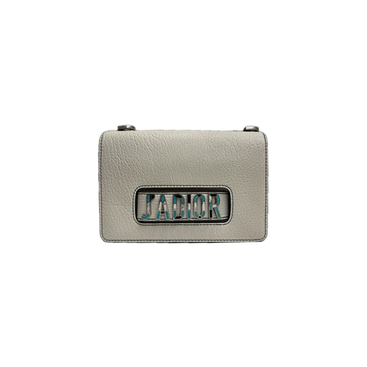 DIOR J'ADIOR Medium Flap Bag With Chain White