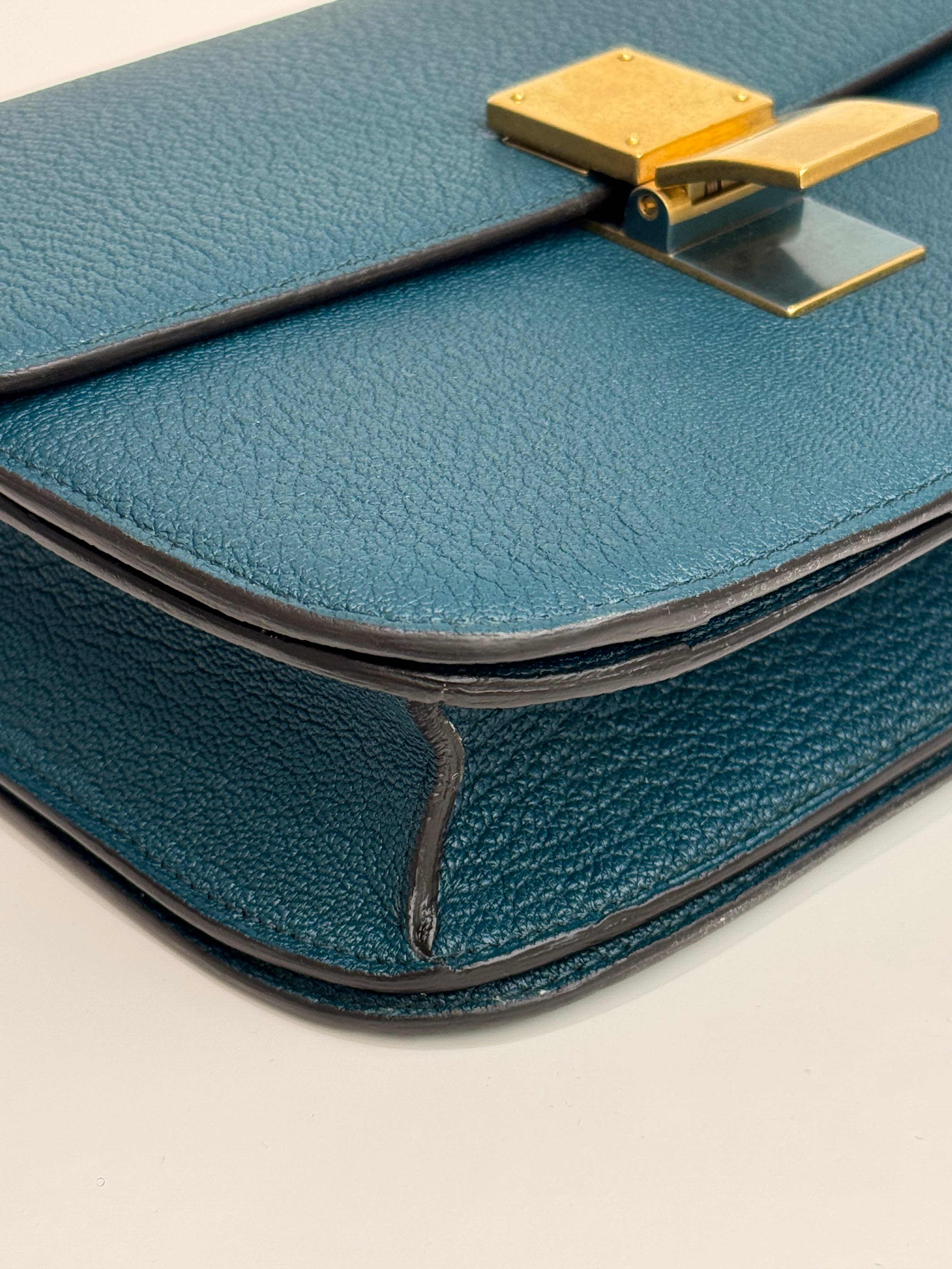 Celine Medium Classic Box Goatskin Green