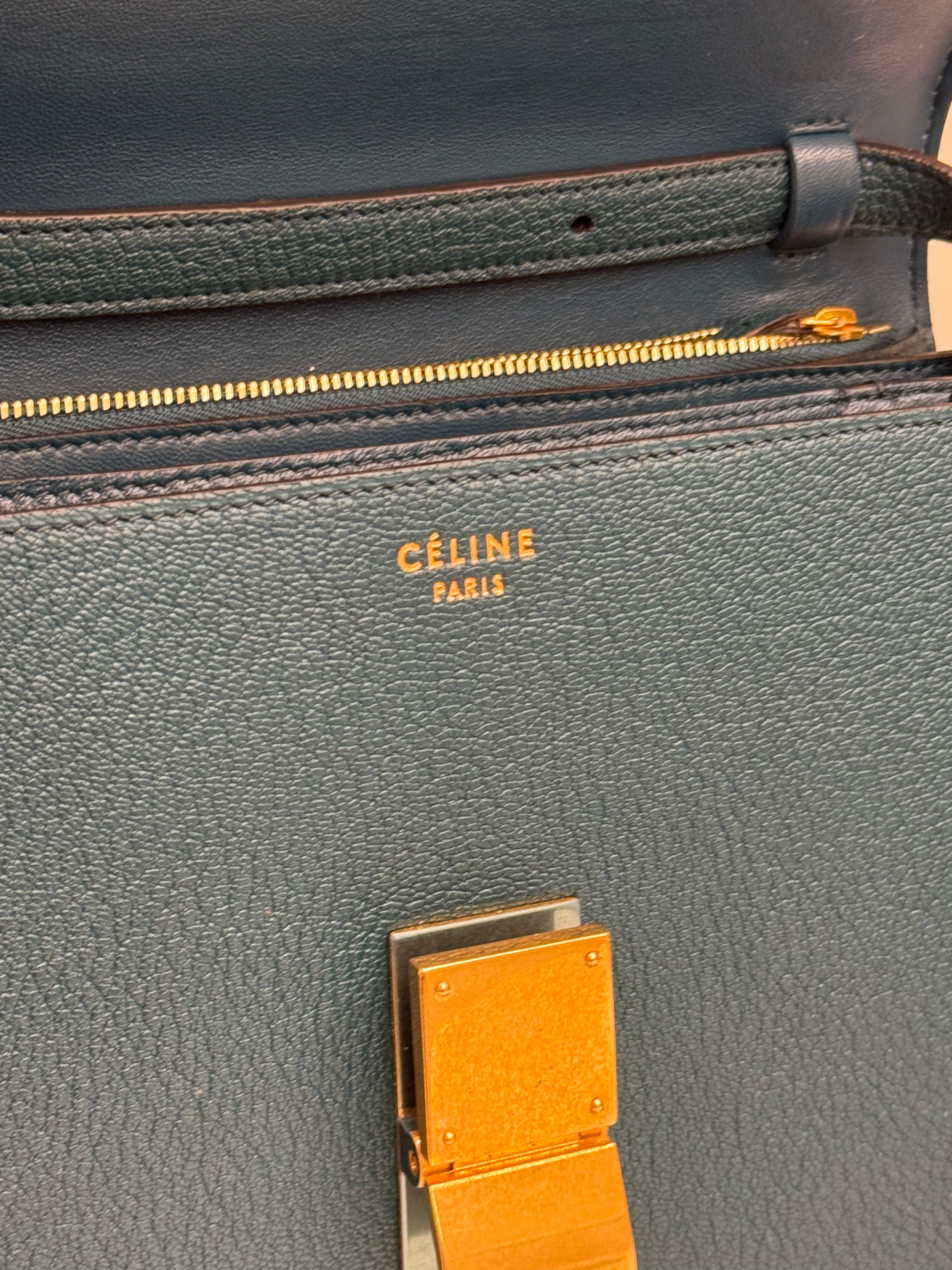 Celine Medium Classic Box Goatskin Green