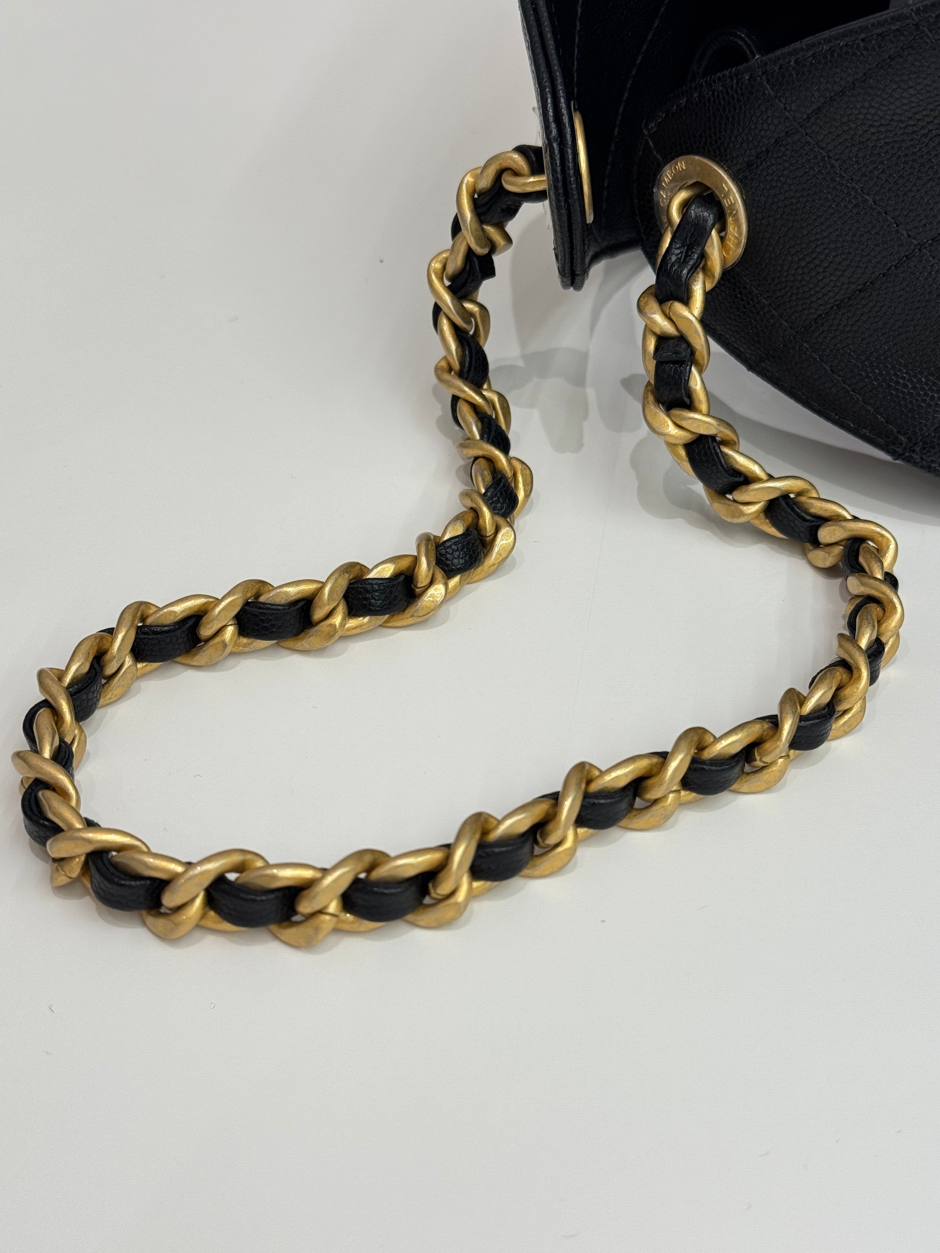 Chanel Small 25 Bag Grained Calfskin Black (Microchip)