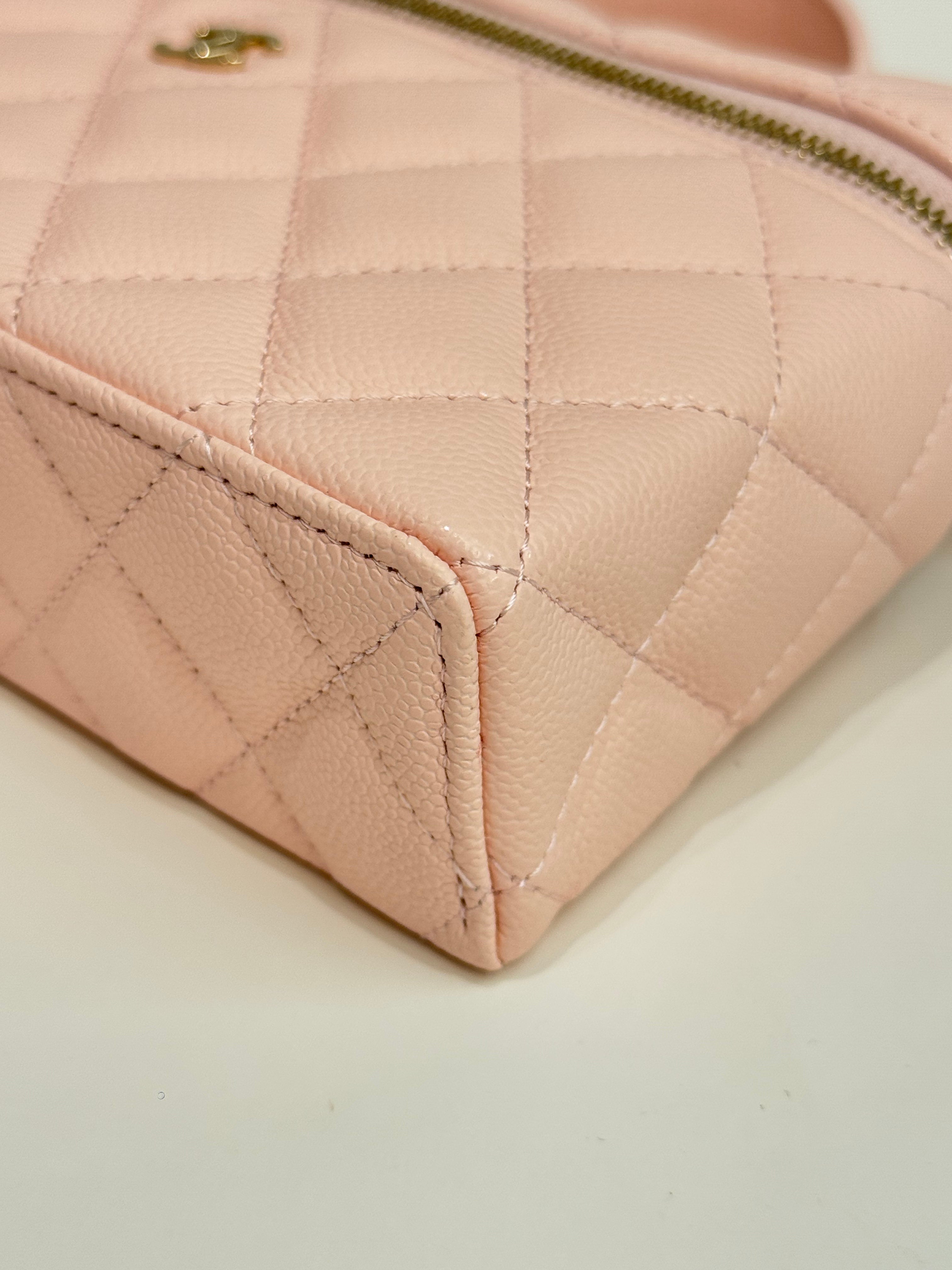 Chanel 25P CC Top Handle Vanity Bag Caviar Pink (Microchip)