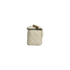 Chanel Letter/CC Logo Chain Long Vanity Calfskin White (Microchip)