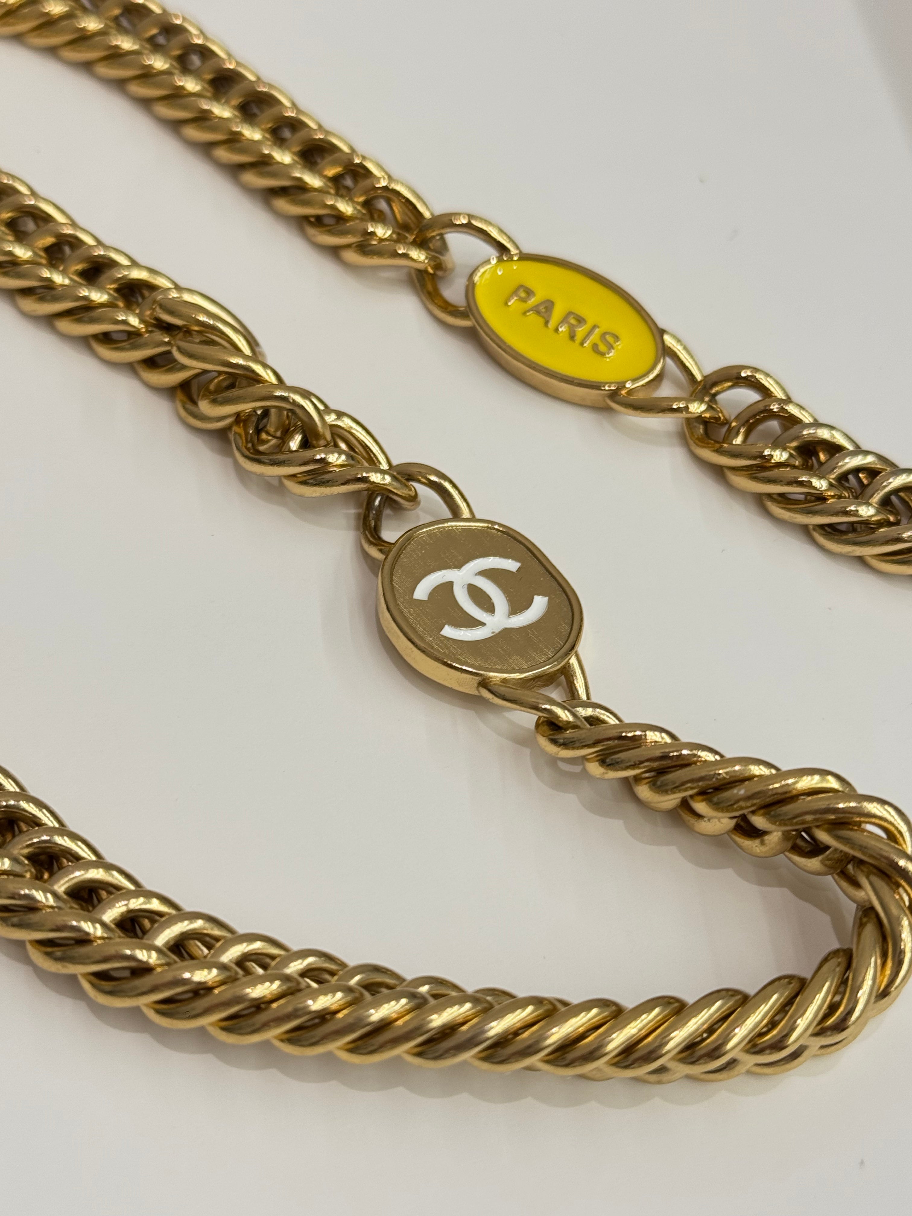Chanel Letter/CC Logo Chain Long Vanity Calfskin White (Microchip)