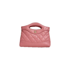 Chanel 24C Mini 31 Clutch With Chain Shiny Calfskin Pink (Microchip)