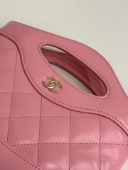 Chanel 24C Mini 31 Clutch With Chain Shiny Calfskin Pink (Microchip)