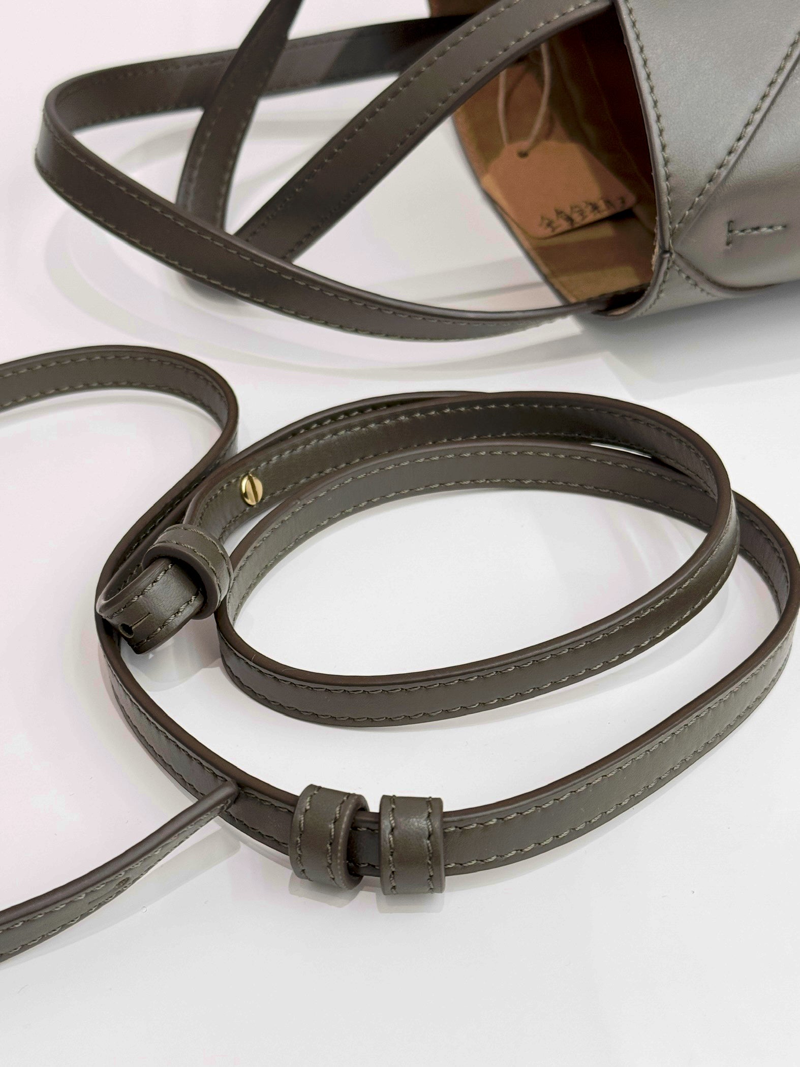 Loewe Mini Puzzle Fold Tote in Shiny Calfskin