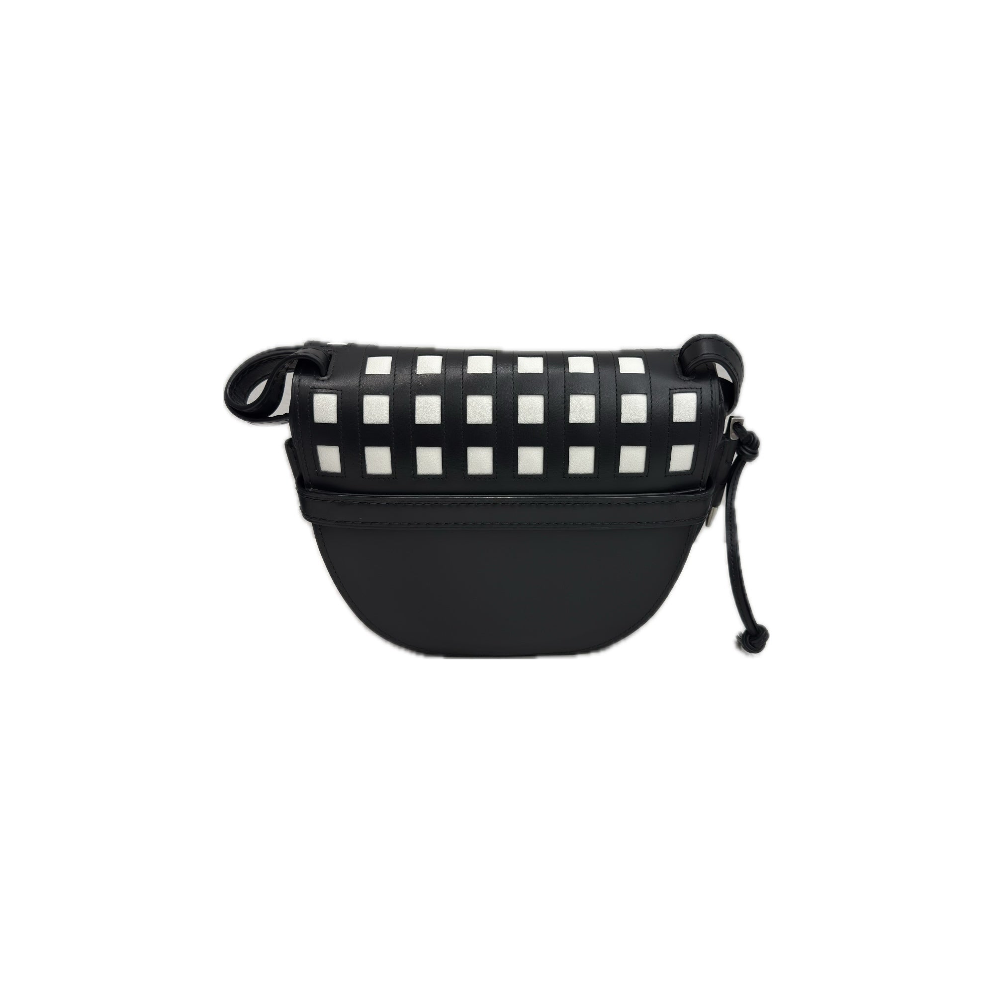 Loewe Small Gate Dual Bag in Soft Calfskin Black/White Grid