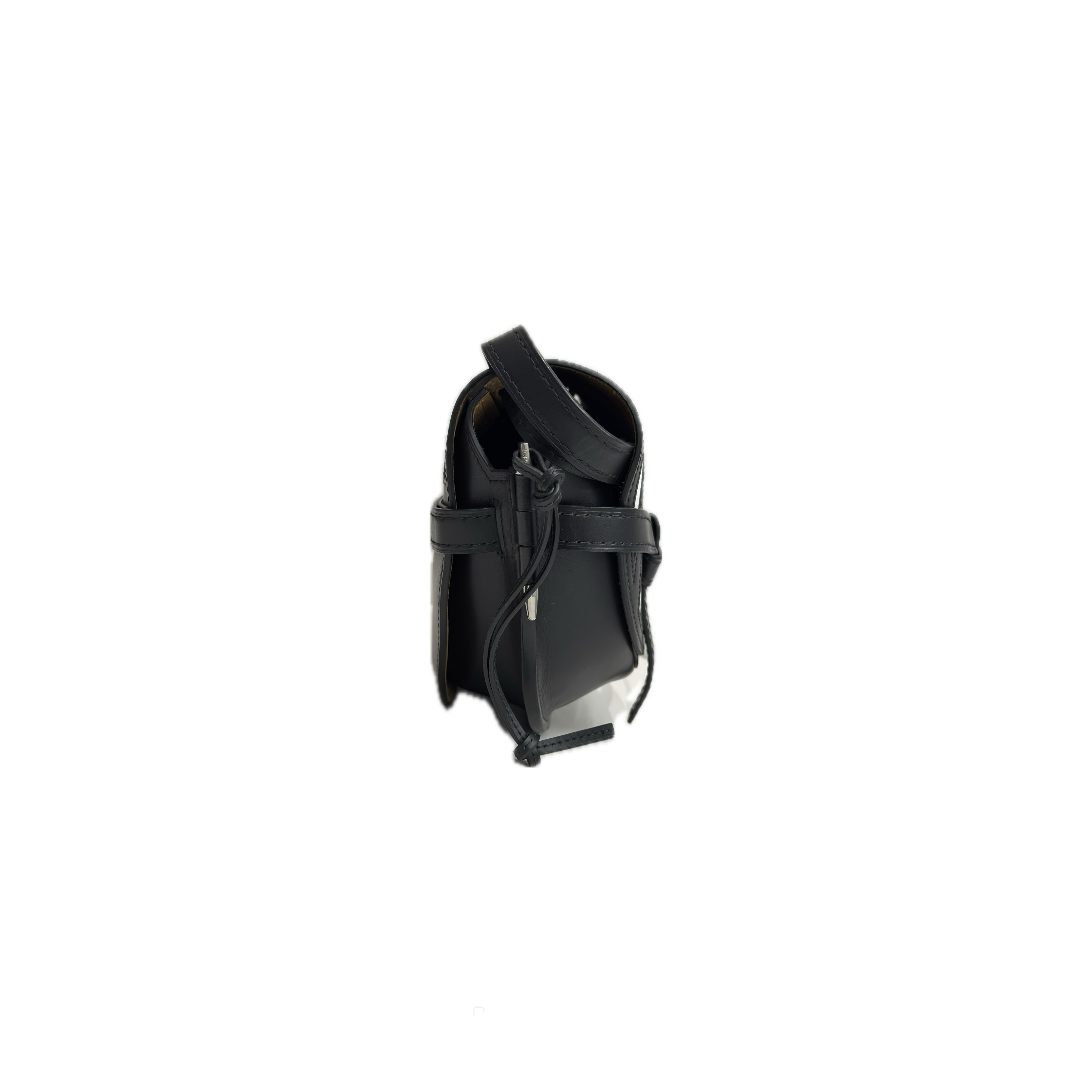Loewe Small Gate Dual Bag in Soft Calfskin Black/White Grid