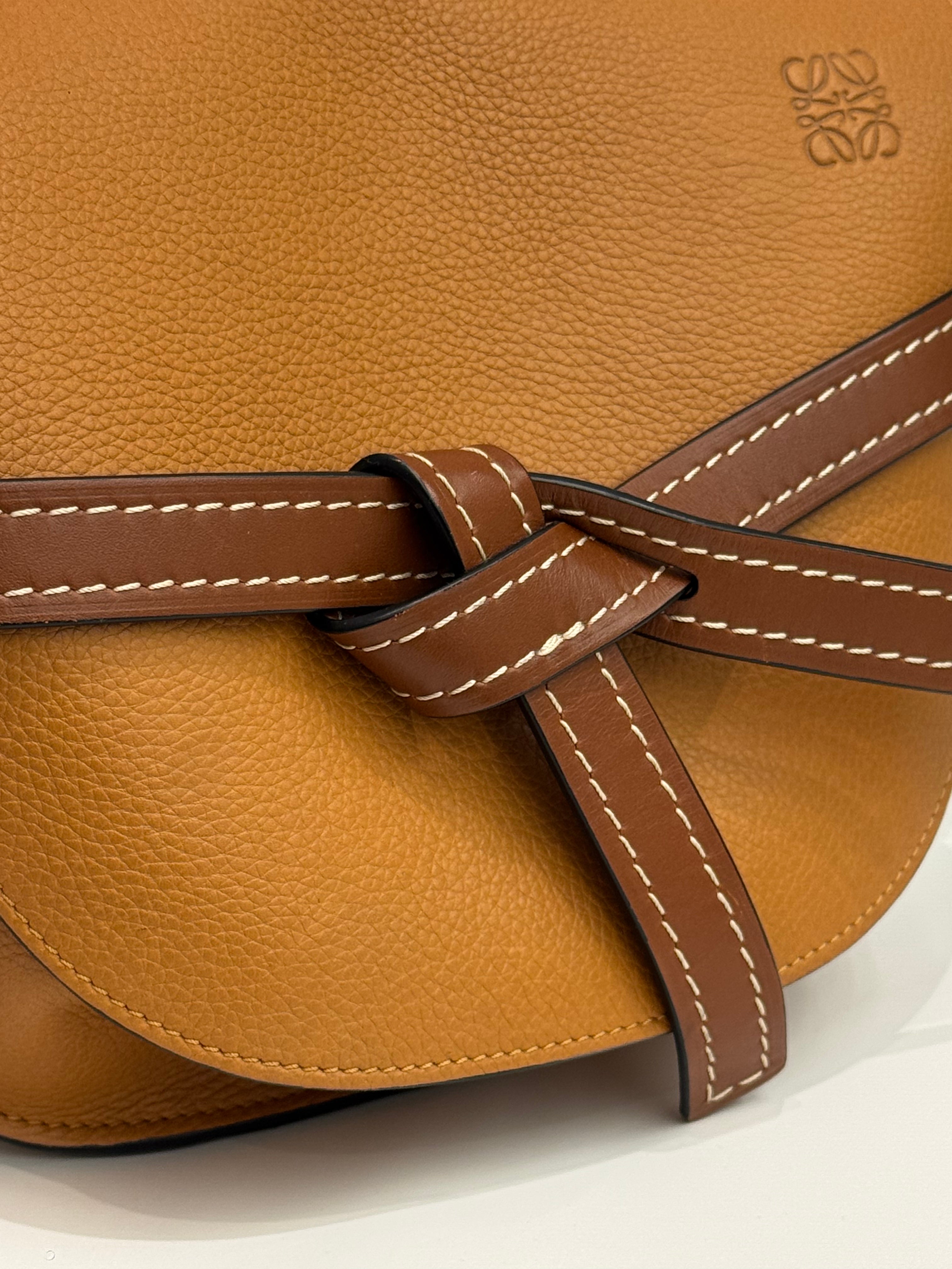 Loewe Small Gate Bag in Soft Grained Calfskin Tan