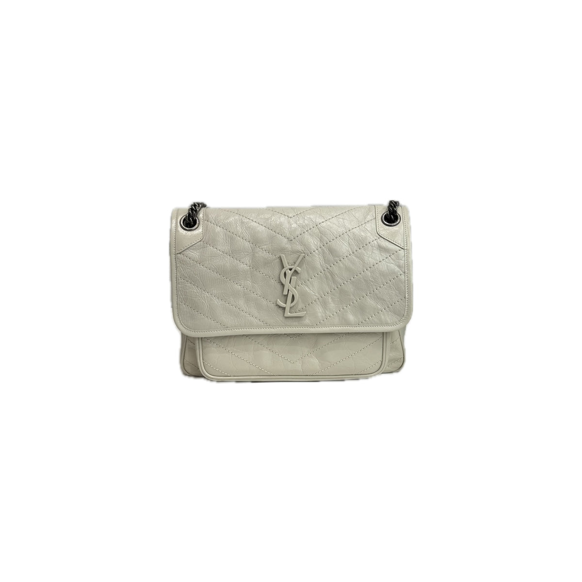 Saint Laurent Medium Niki Vintage Calf Leather White